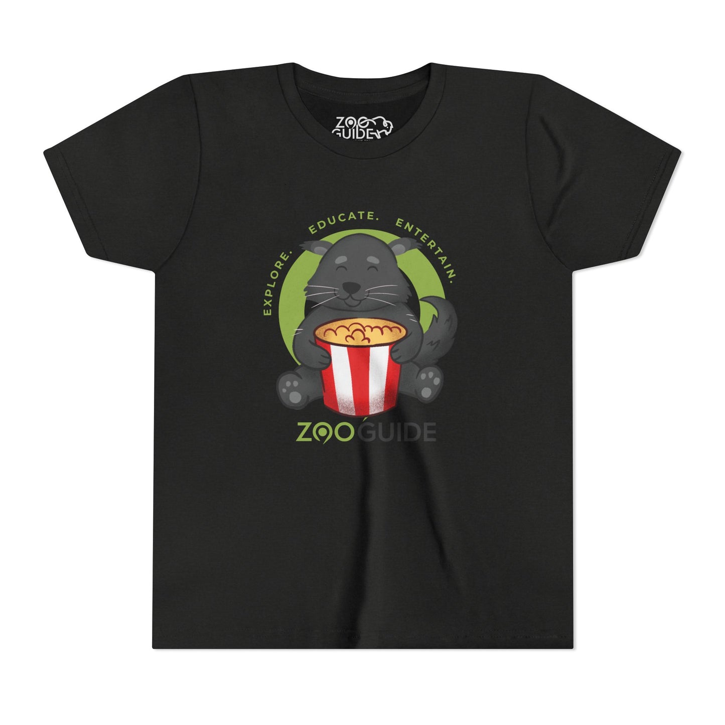 Binturong Eating Popcorn in Zoo Guide™ Waypoint Icon Youth Tee Shirt by Zoo Guide™