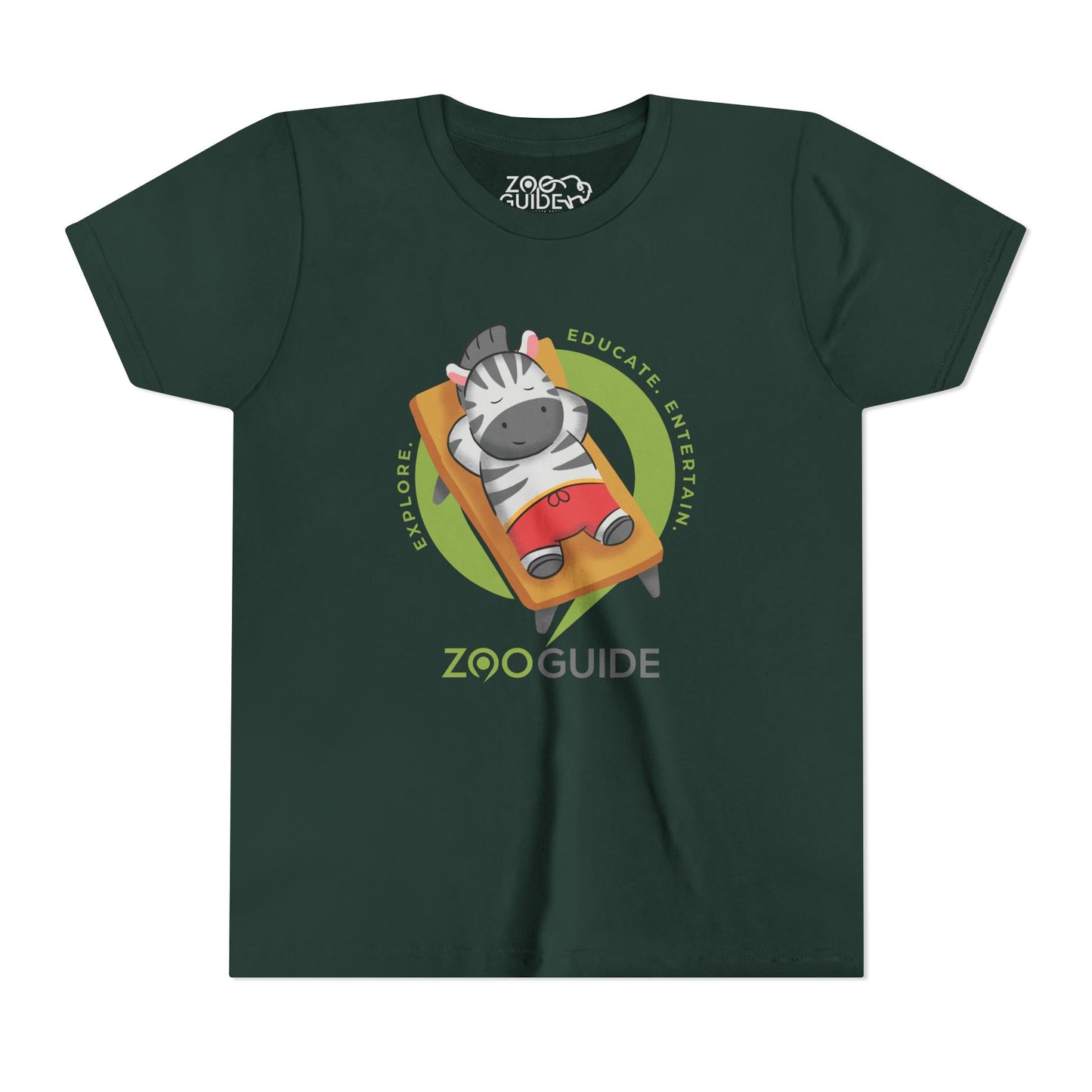 Zebra Sunbathing in Zoo Guide™ Waypoint Icon Youth Tee Shirt by Zoo Guide™