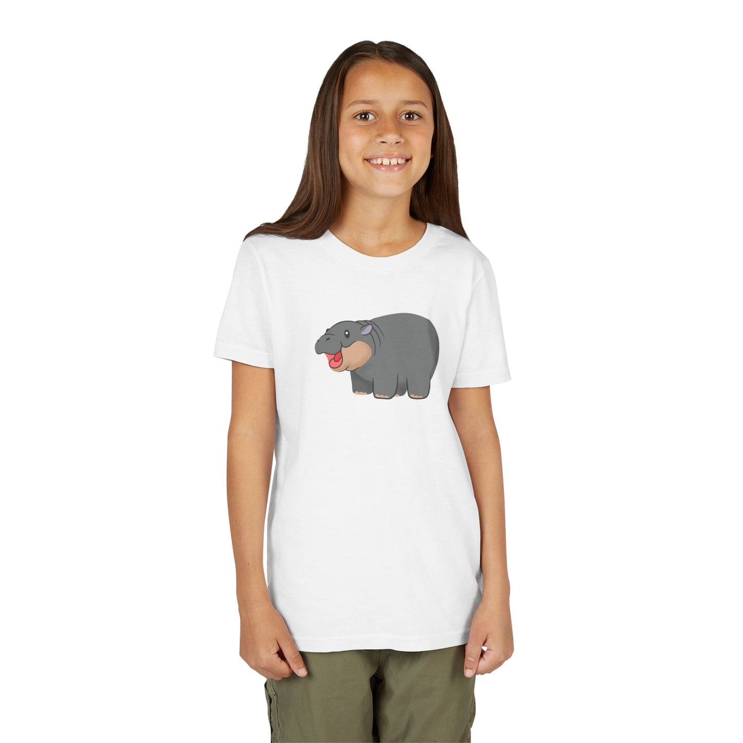 Pygmy Hippo Open Mouth Youth Tee Shirt by Zoo Guide™