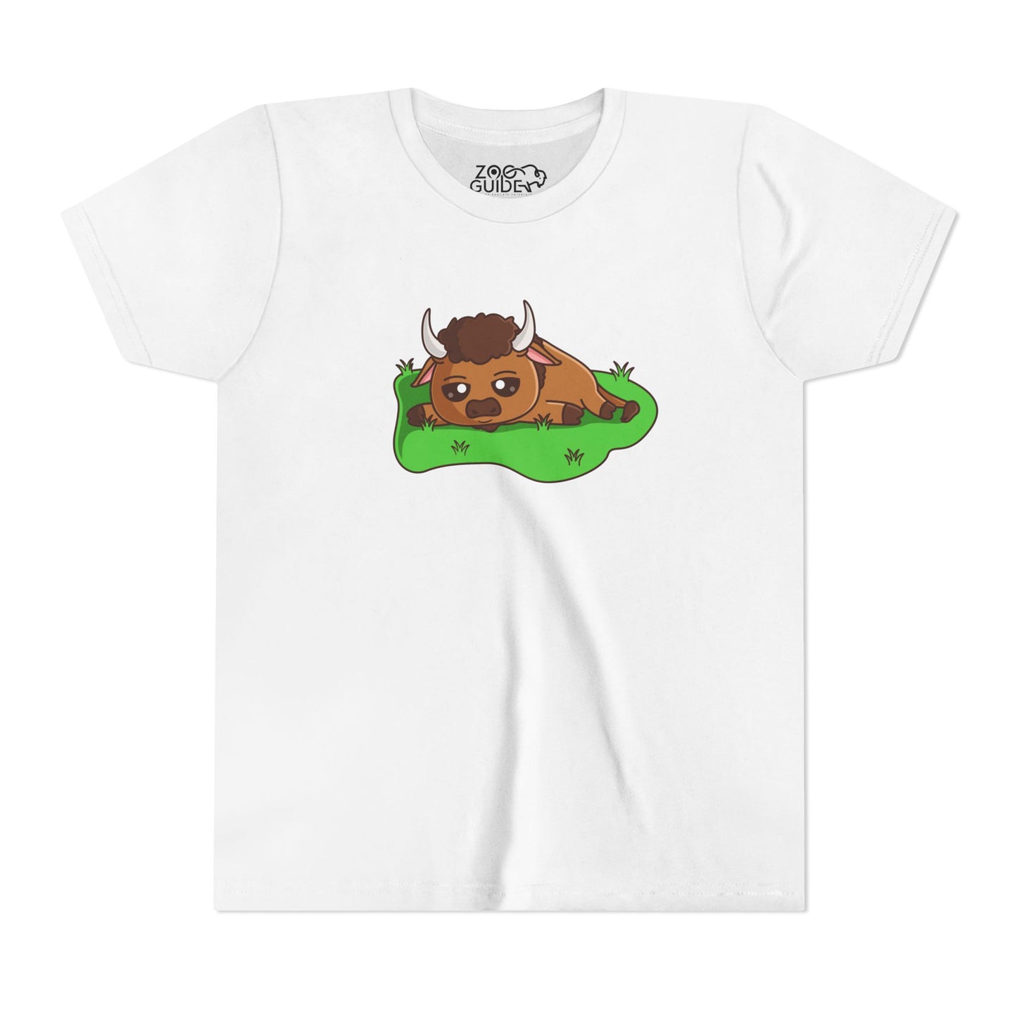 Bison Resting Kawaii Style Youth Tee Shirt by Zoo Guide™