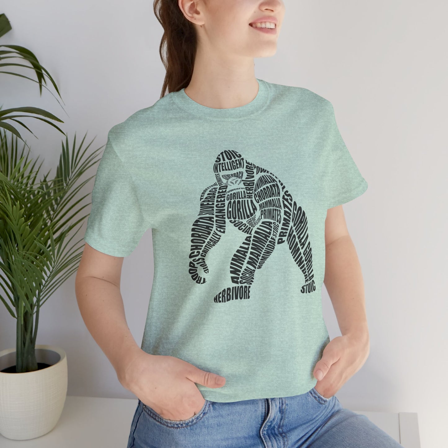 Gorilla Word Art Adult Unisex Short Sleeve Tee by Zoo Guide™