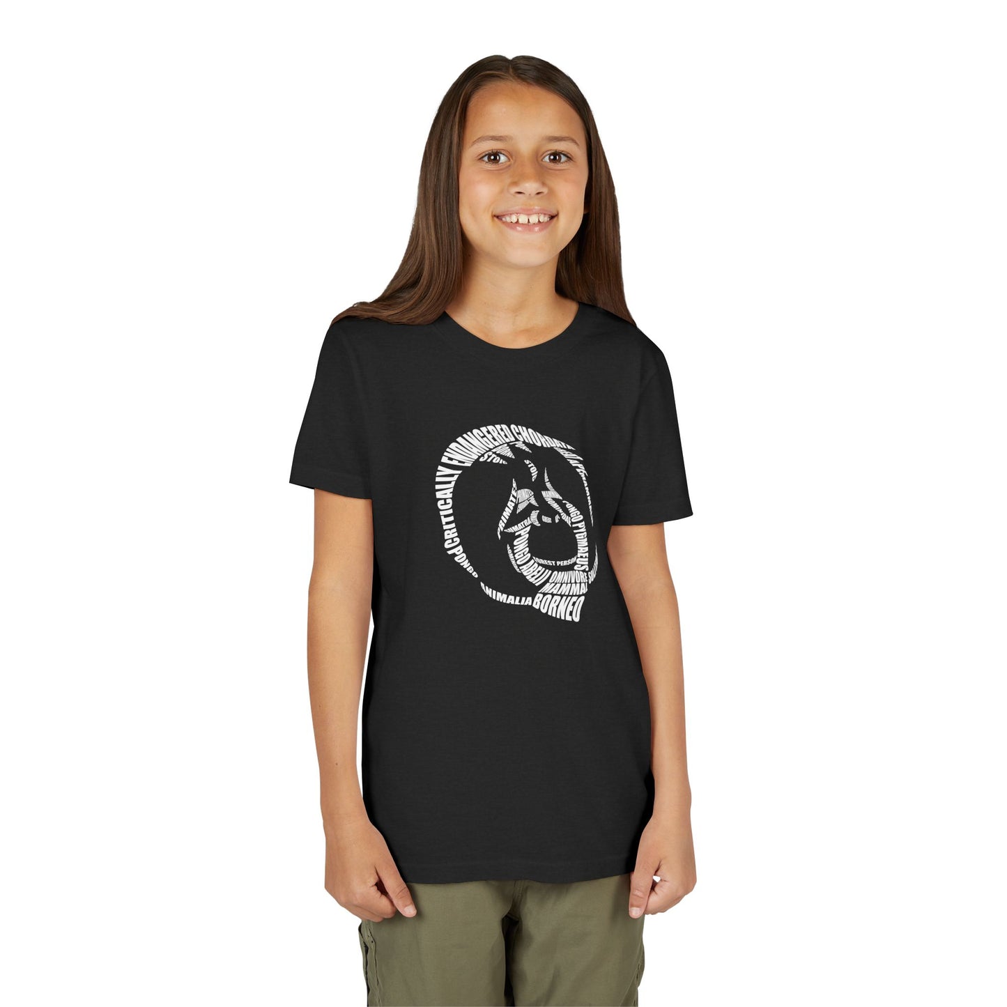 Orangutan Head Word Art Youth Tee Shirt by Zoo Guide™