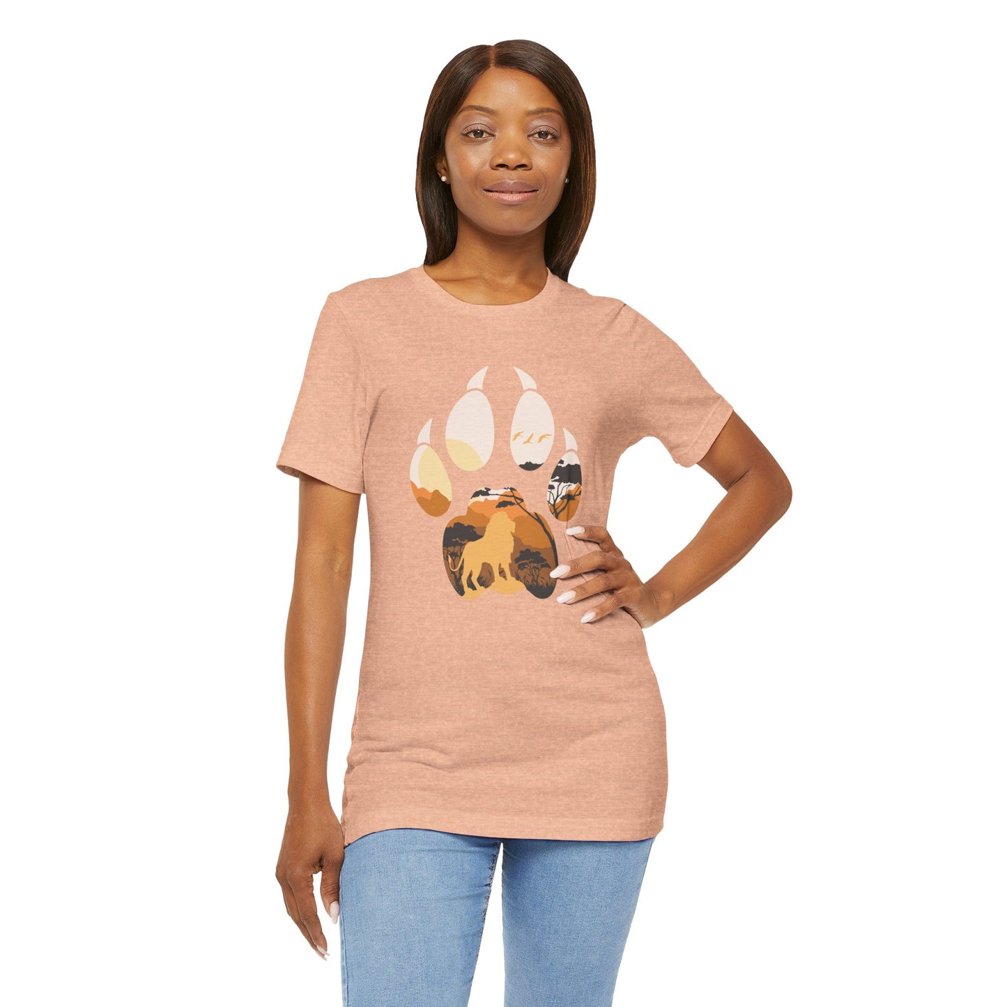 African Lion Print Adult Unisex Tee Shirt by Zoo Guide™
