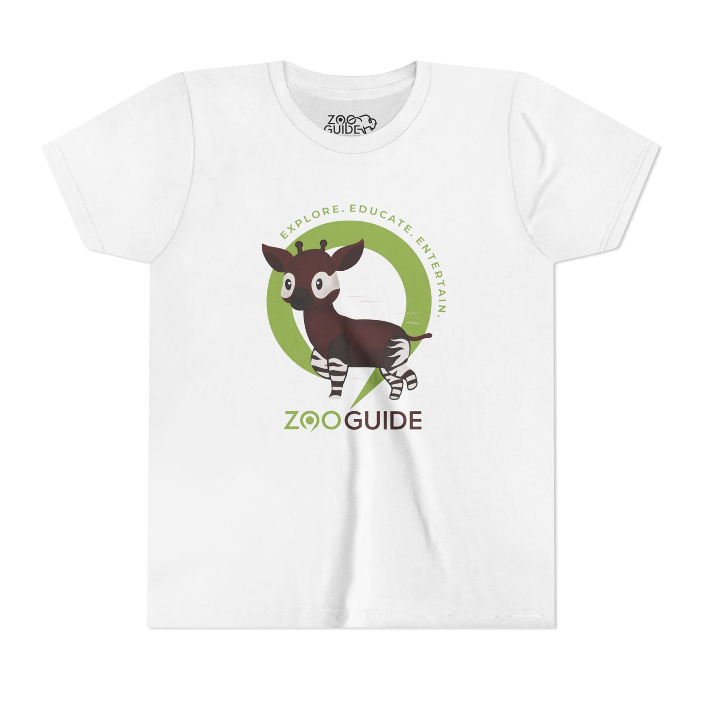 Okapi Prancing in Zoo Guide™ Waypoint Icon Youth Tee Shirt by Zoo Guide™