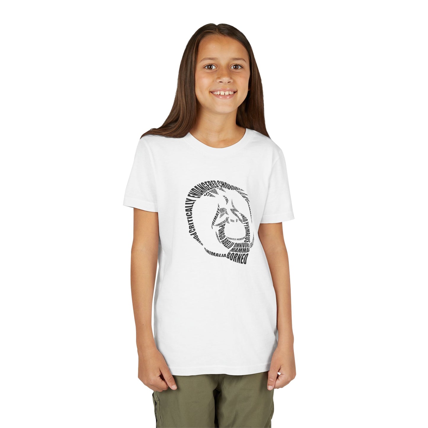 Orangutan Head Word Art Youth Tee Shirt by Zoo Guide™