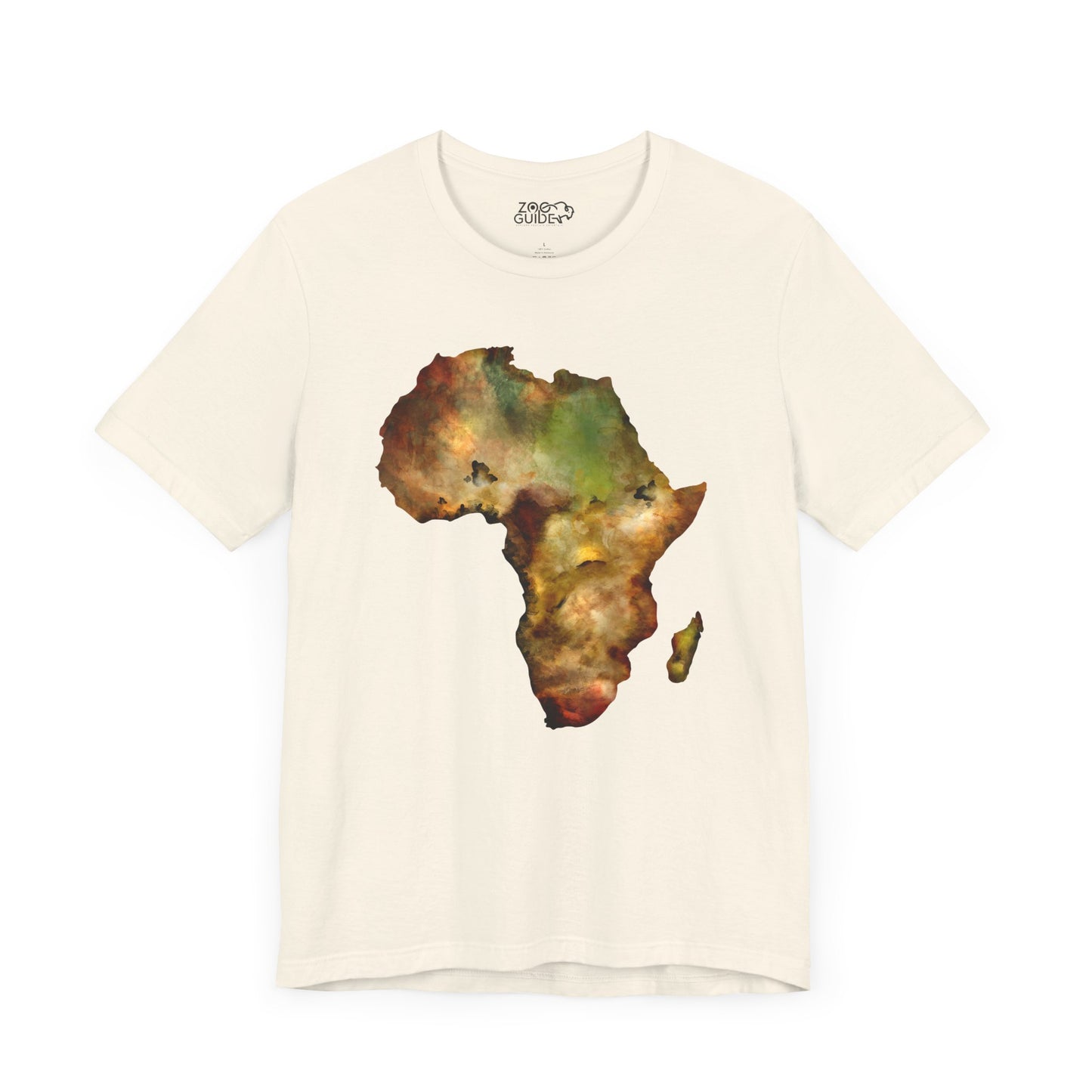Africa Map Adult Unisex Tee Shirt by Zoo Guide™