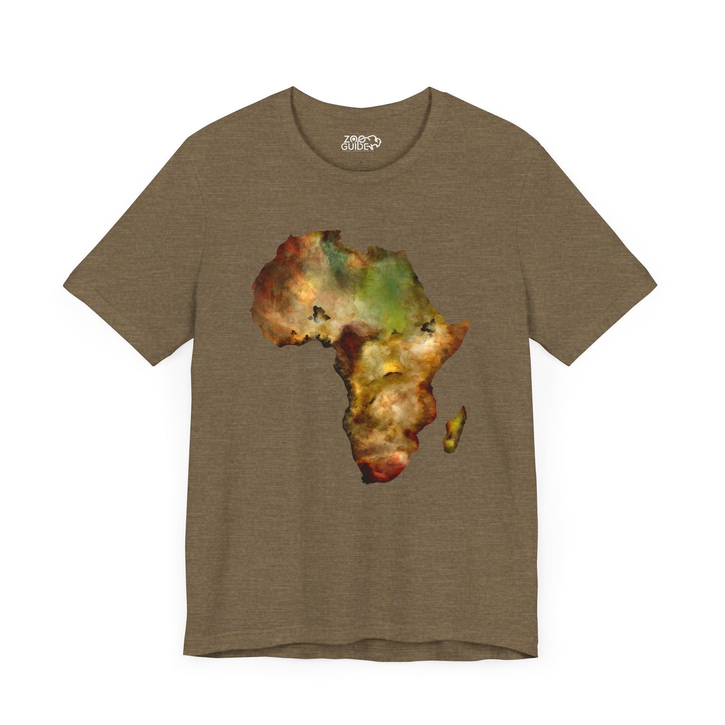 Africa Map Adult Unisex Tee Shirt by Zoo Guide™