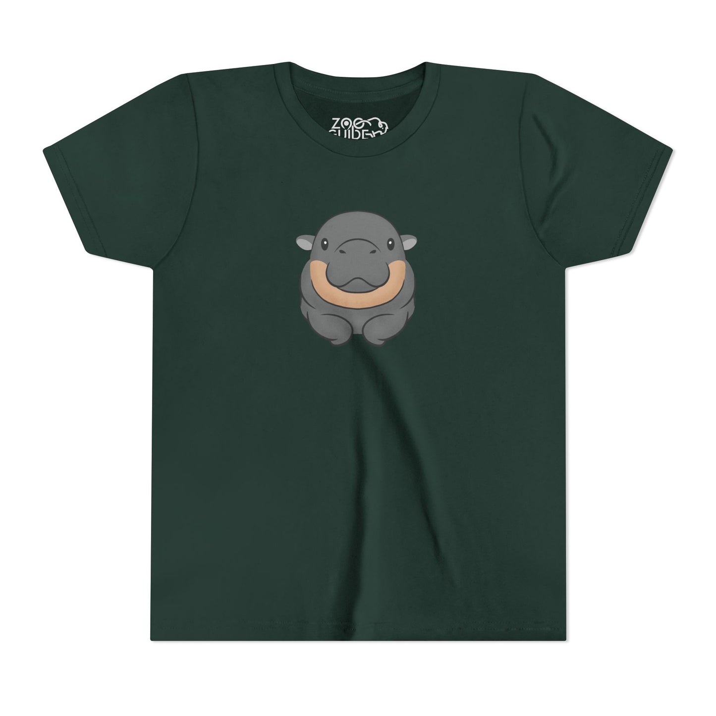 Pygmy Hippo Laying Down Youth Tee Shirt by Zoo Guide™