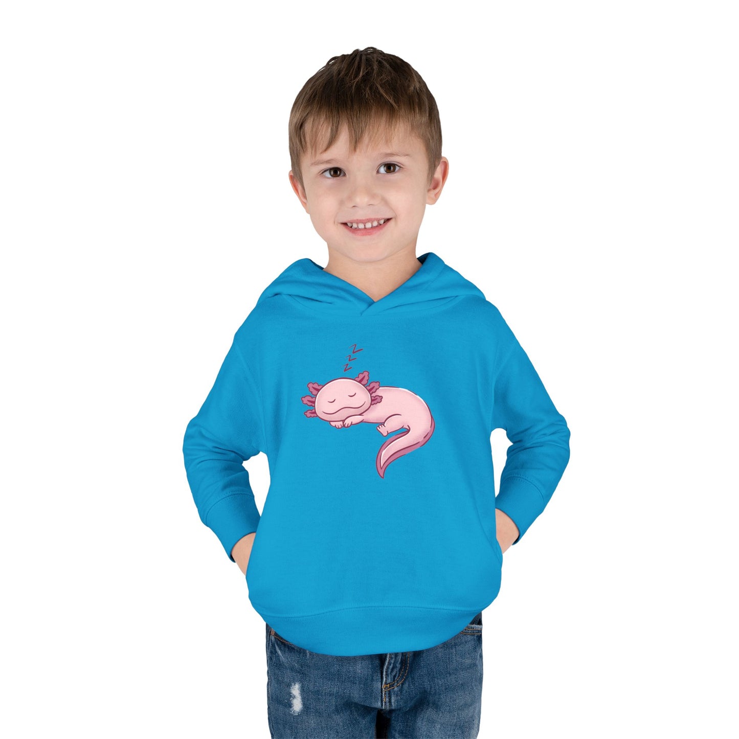 Axolotl Sleeping Toddler Pullover Fleece Hoodie by Zoo Guide™