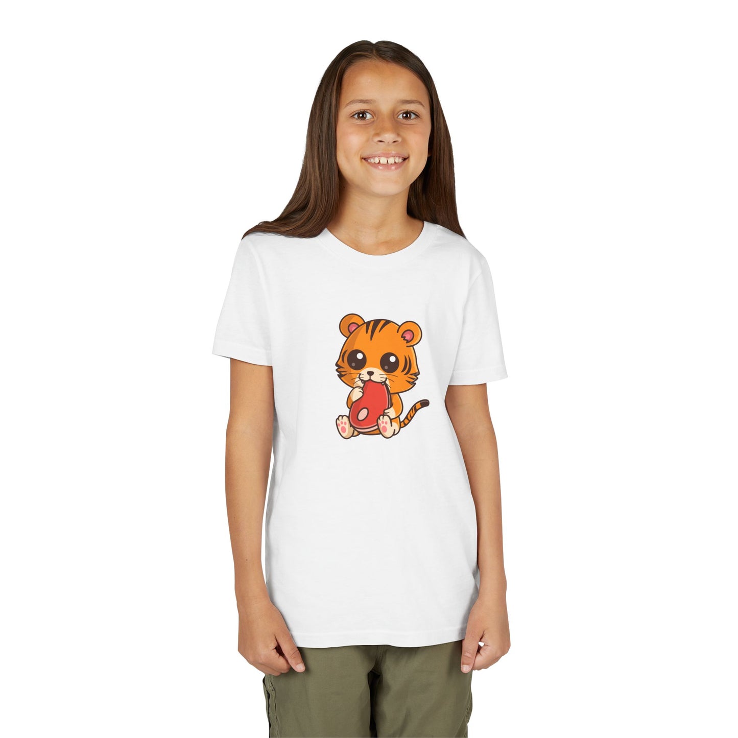 Tiger Snackn' Kawaii Style Youth Tee Shirt by Zoo Guide™