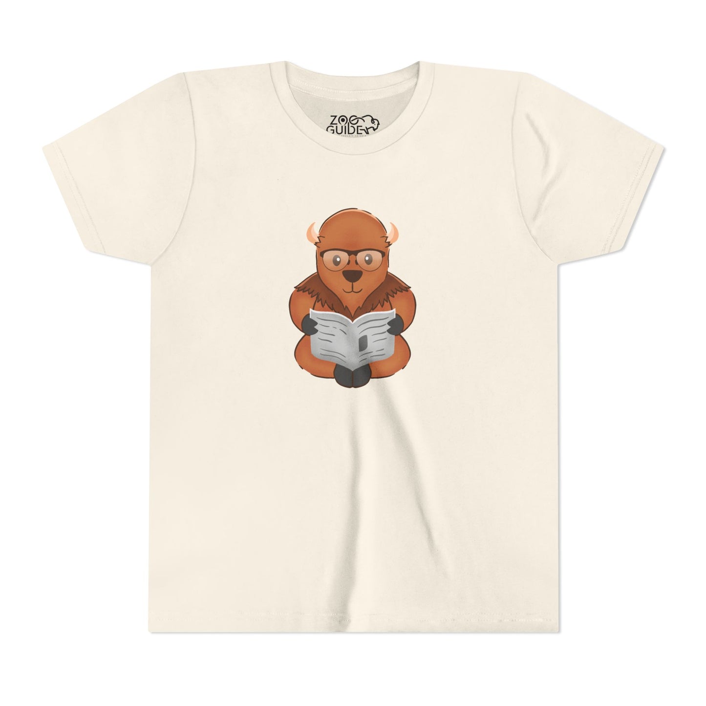 American Bison Reading Youth Tee Shirt by Zoo Guide™