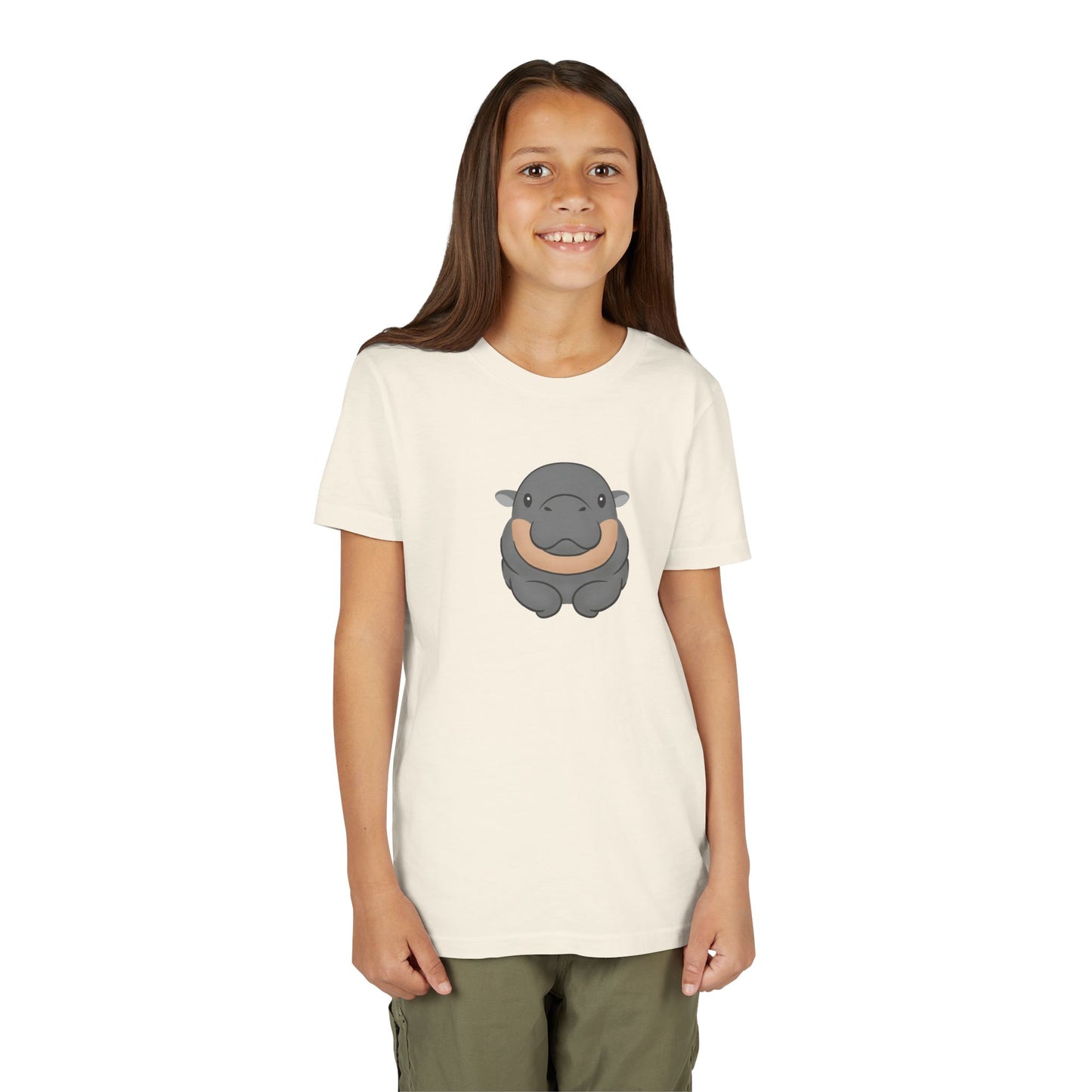 Pygmy Hippo Laying Down Youth Tee Shirt by Zoo Guide™