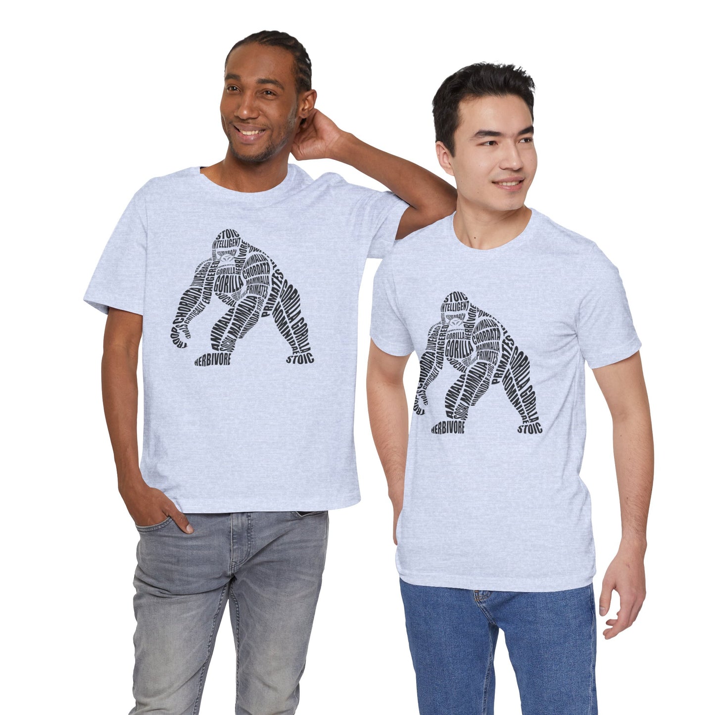 Gorilla Word Art Adult Unisex Short Sleeve Tee by Zoo Guide™