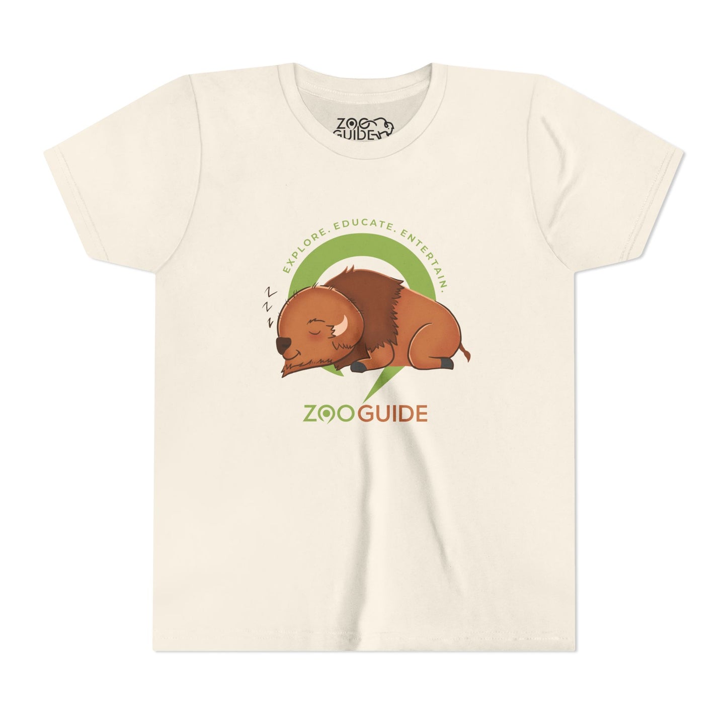 Bison Sleeping in Zoo Guide™ Waypoint Icon Youth Tee Shirt by Zoo Guide™