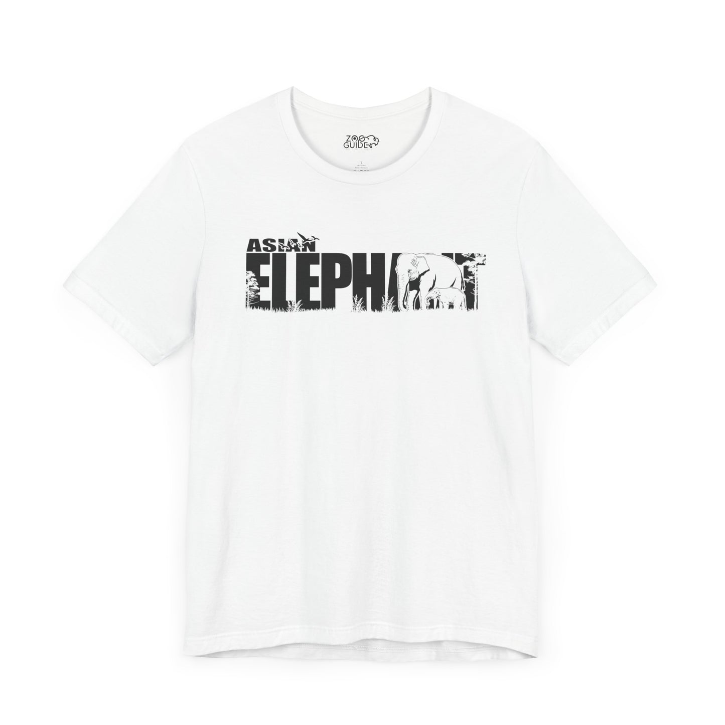 ASIAN ELEPHANT Adult Unisex Tee Shirt by Zoo Guide™