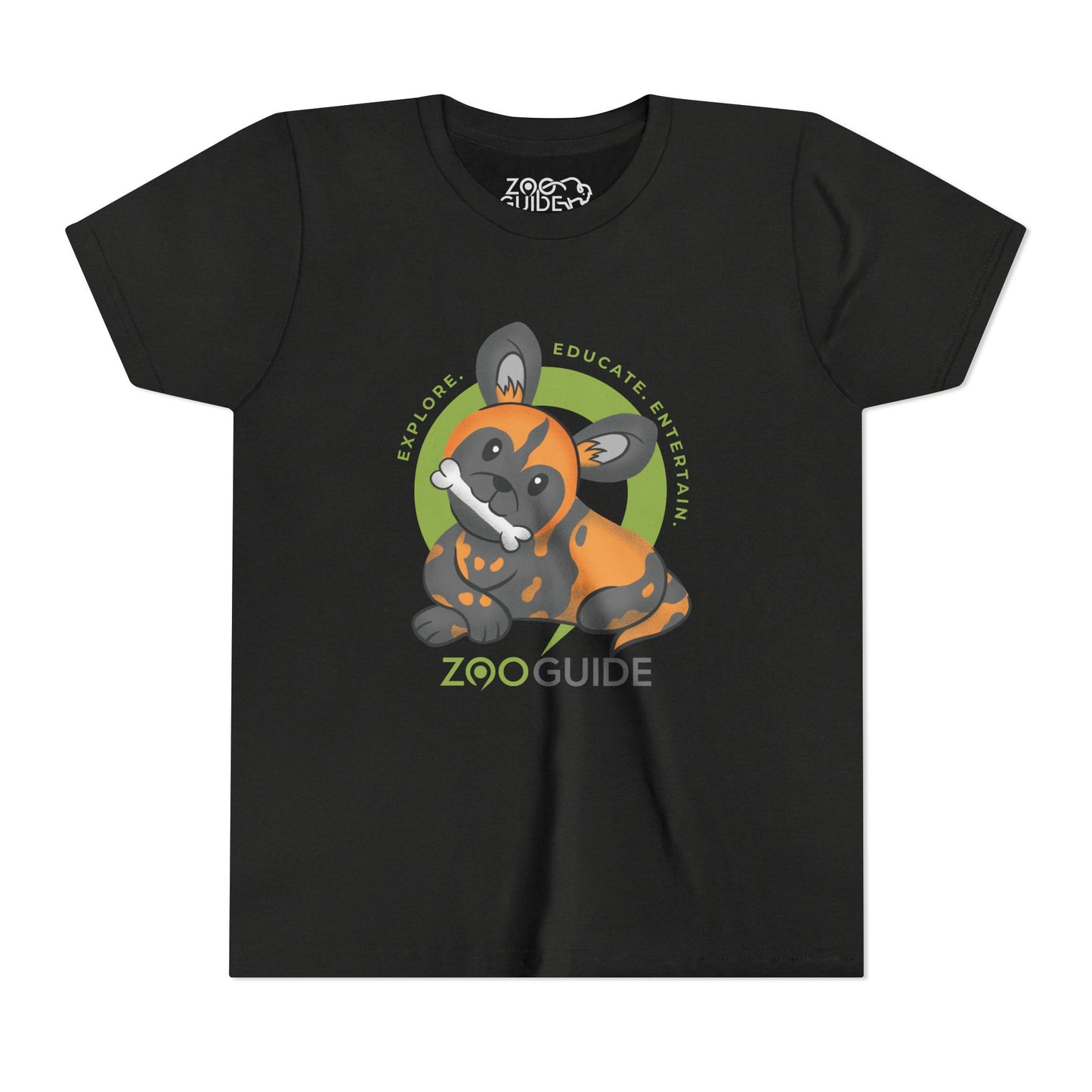 African Painted Dog with Bone in Zoo Guide™ Waypoint Icon Youth Tee Shirt by Zoo Guide™
