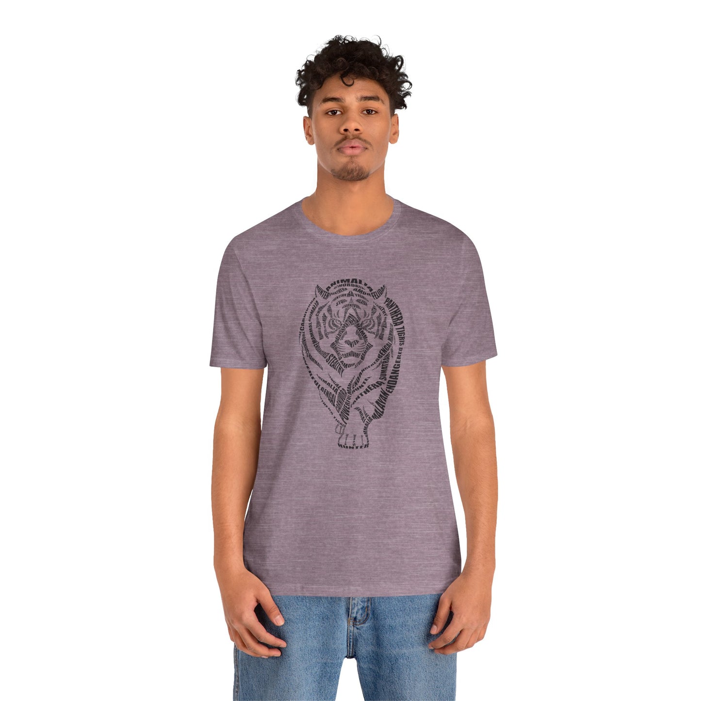 Tiger Word Art Adult Unisex Short Sleeve Tee