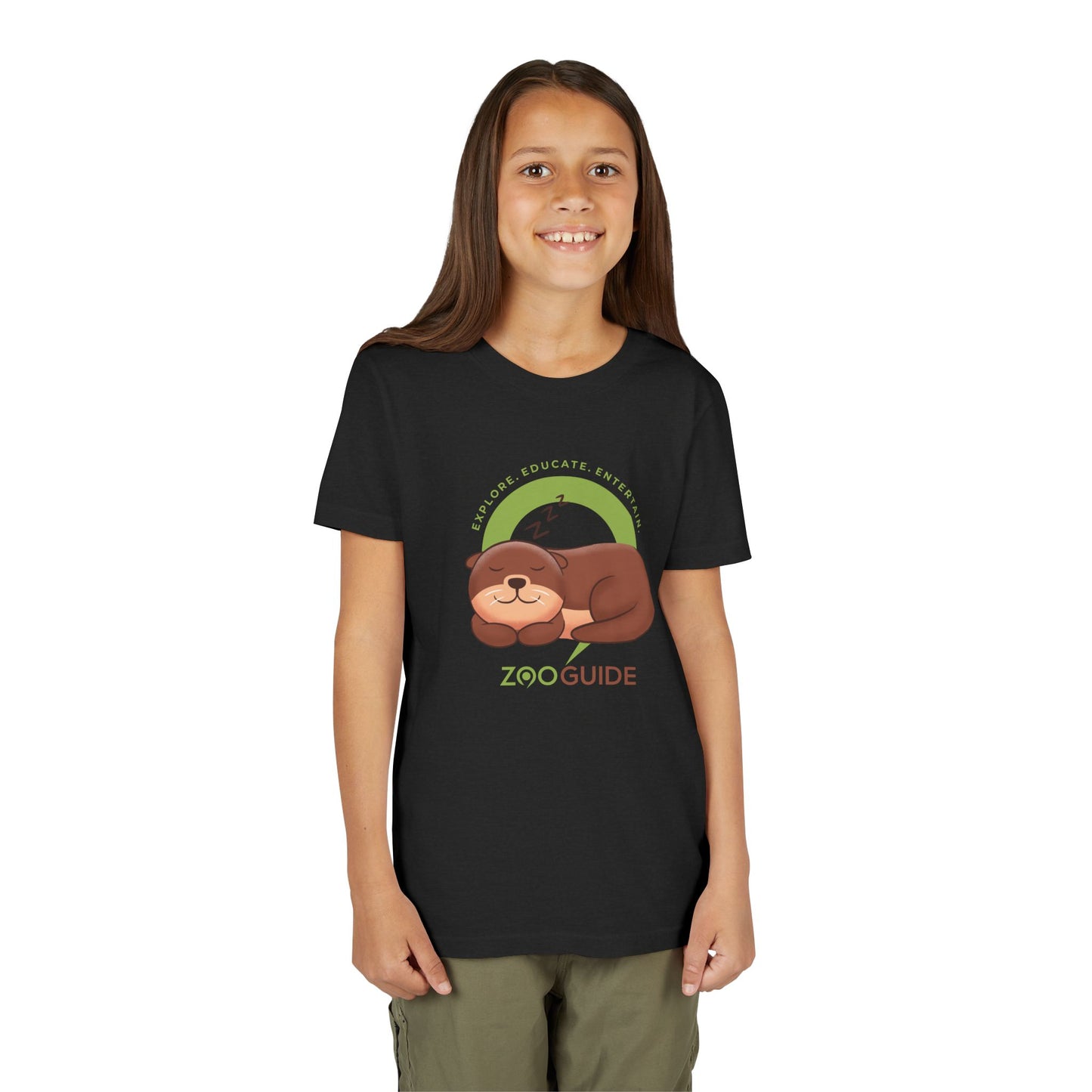 Asian Small Clawed Otter Sleepin' in Zoo Guide™ Waypoint Icon Youth Tee Shirt by Zoo Guide™