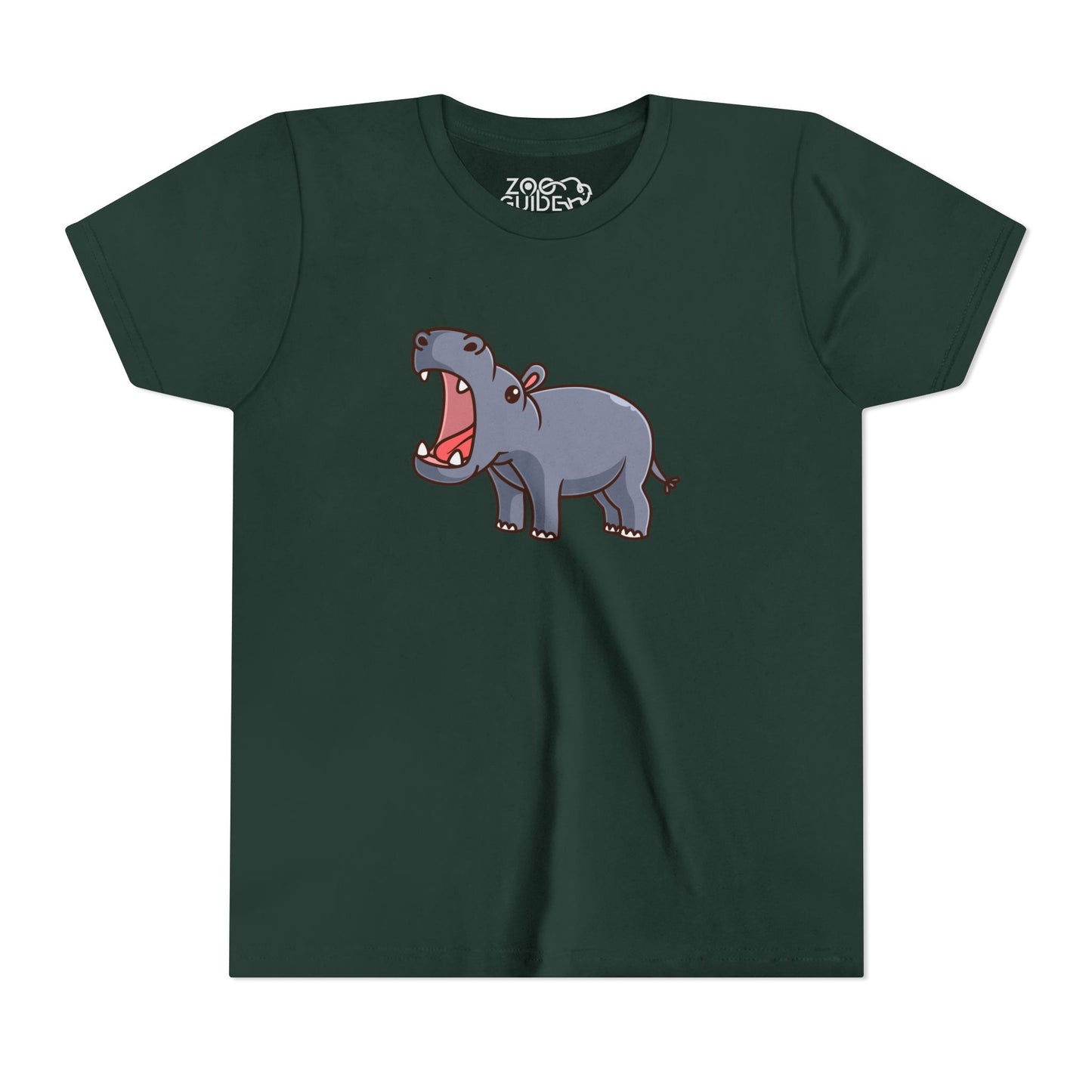 Open Mouth Hippo Kawaii Style Youth Tee Shirt by Zoo Guide™