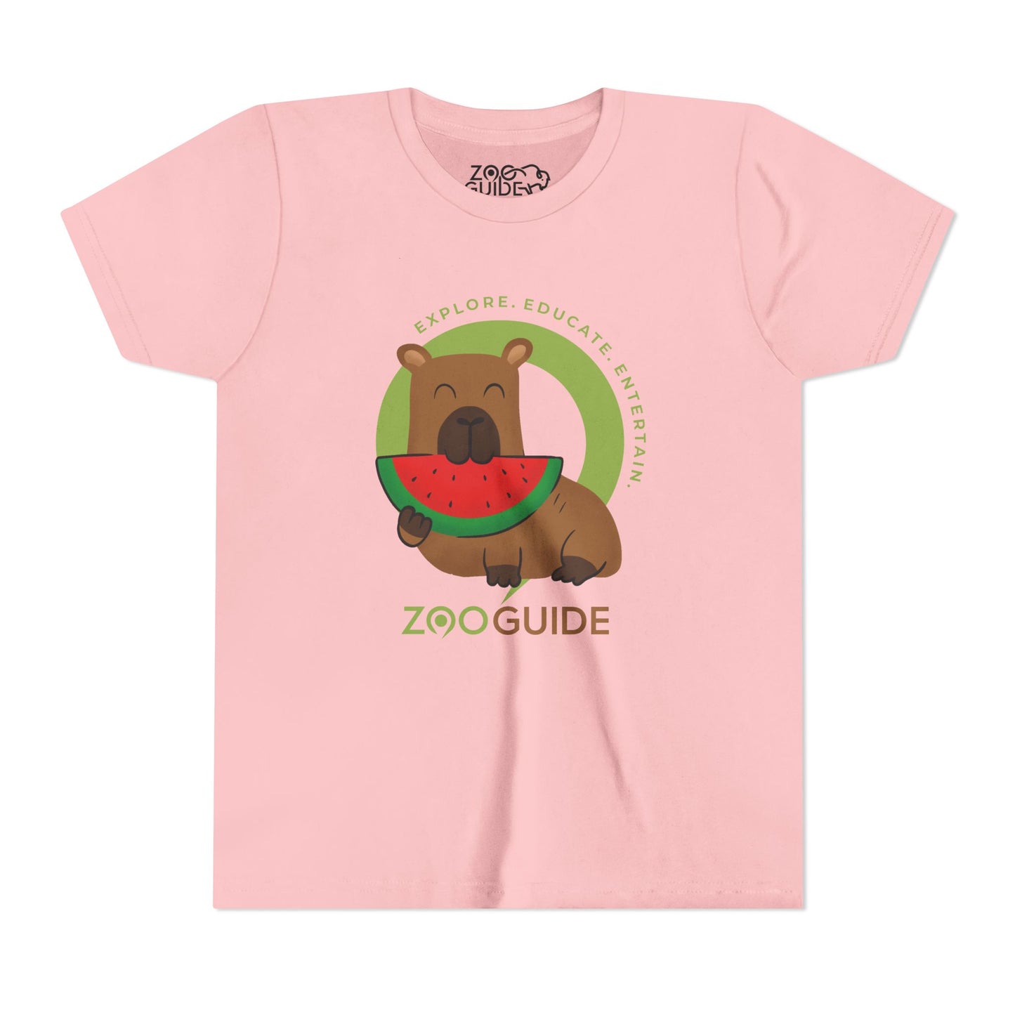 Capybara Eating Watermelon in Zoo Guide™ Waypoint Icon Youth Tee Shirt by Zoo Guide™