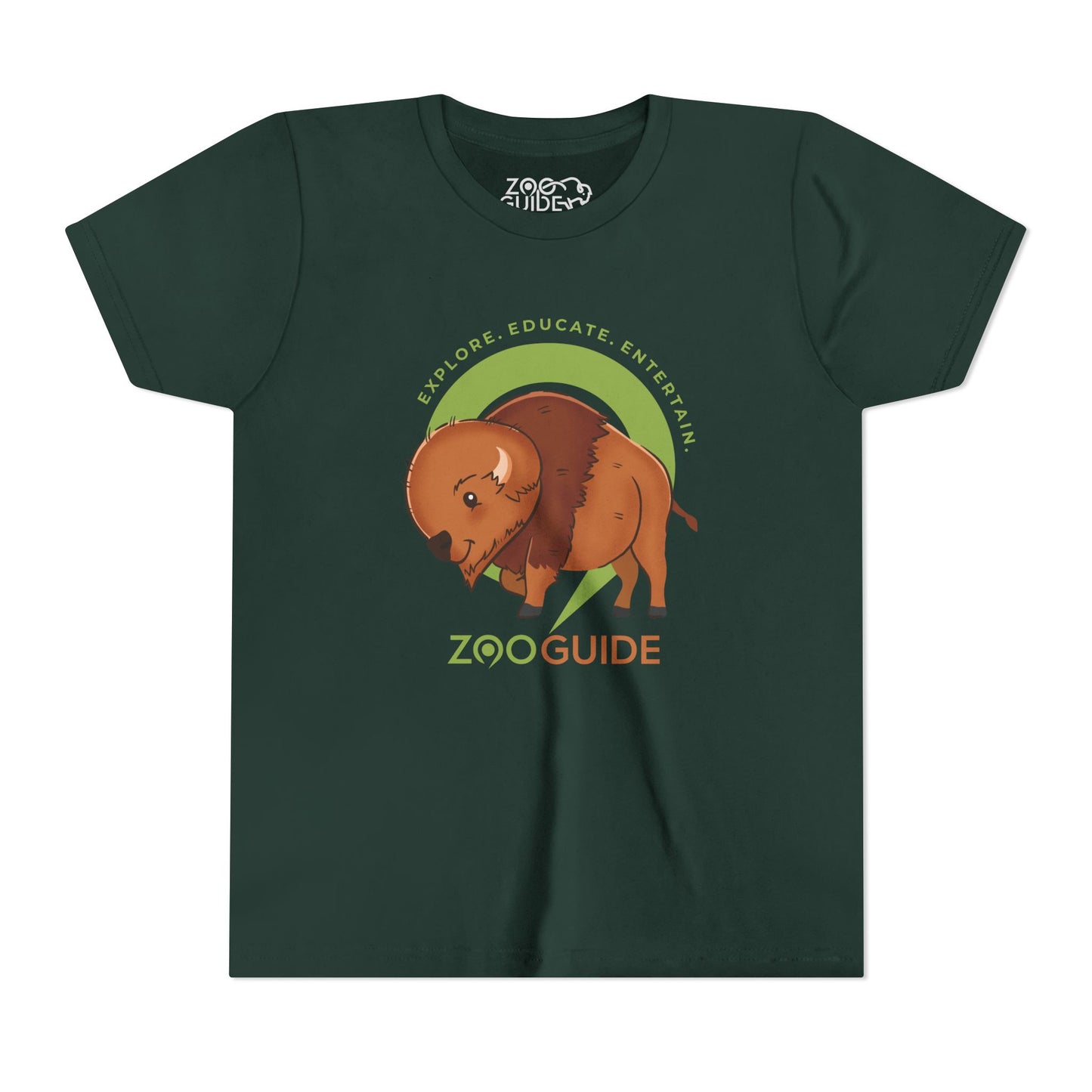 American Bison in Zoo Guide™ Waypoint Icon Youth Tee Shirt by Zoo Guide™
