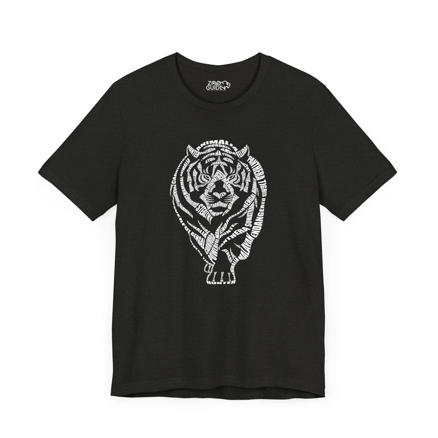 Tiger Word Art Adult Unisex Short Sleeve Tee