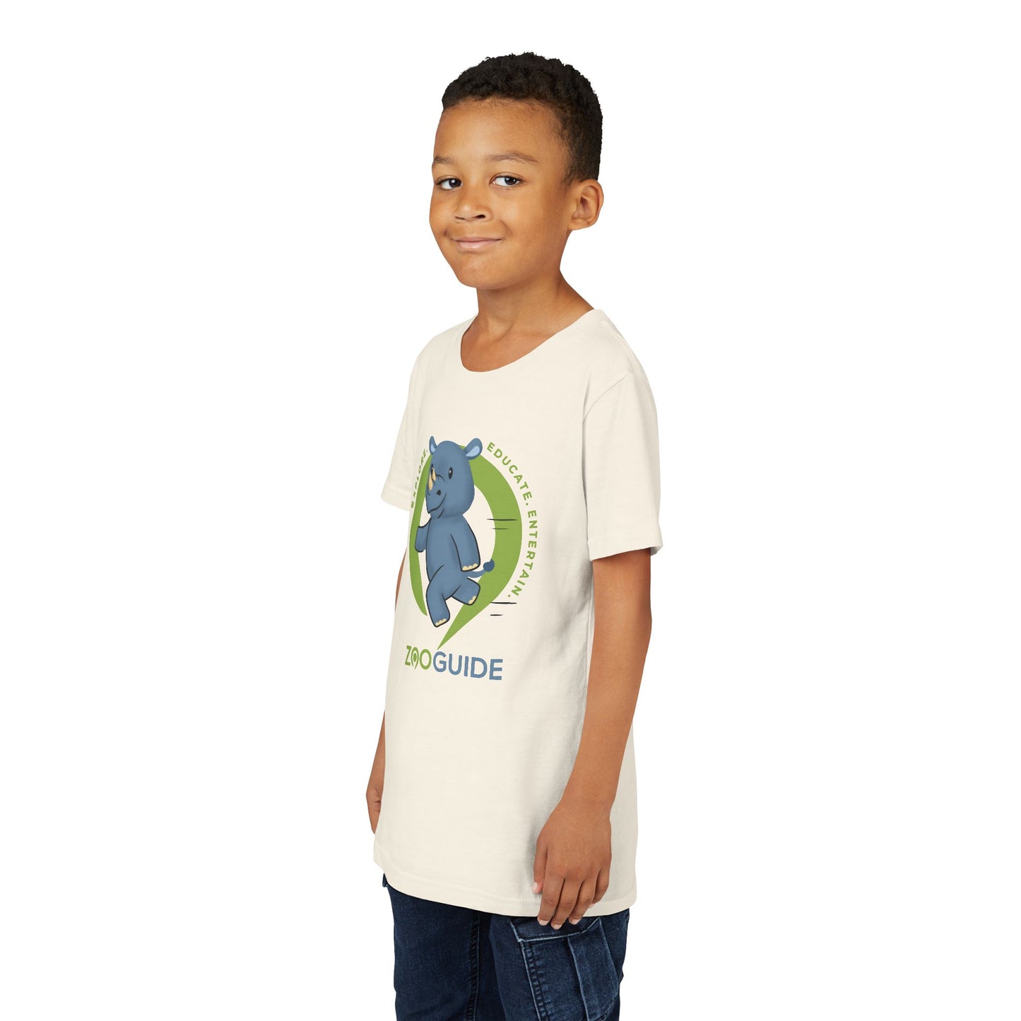 Rhino Running in Zoo Guide™ Waypoint Icon Youth Tee Shirt by Zoo Guide™