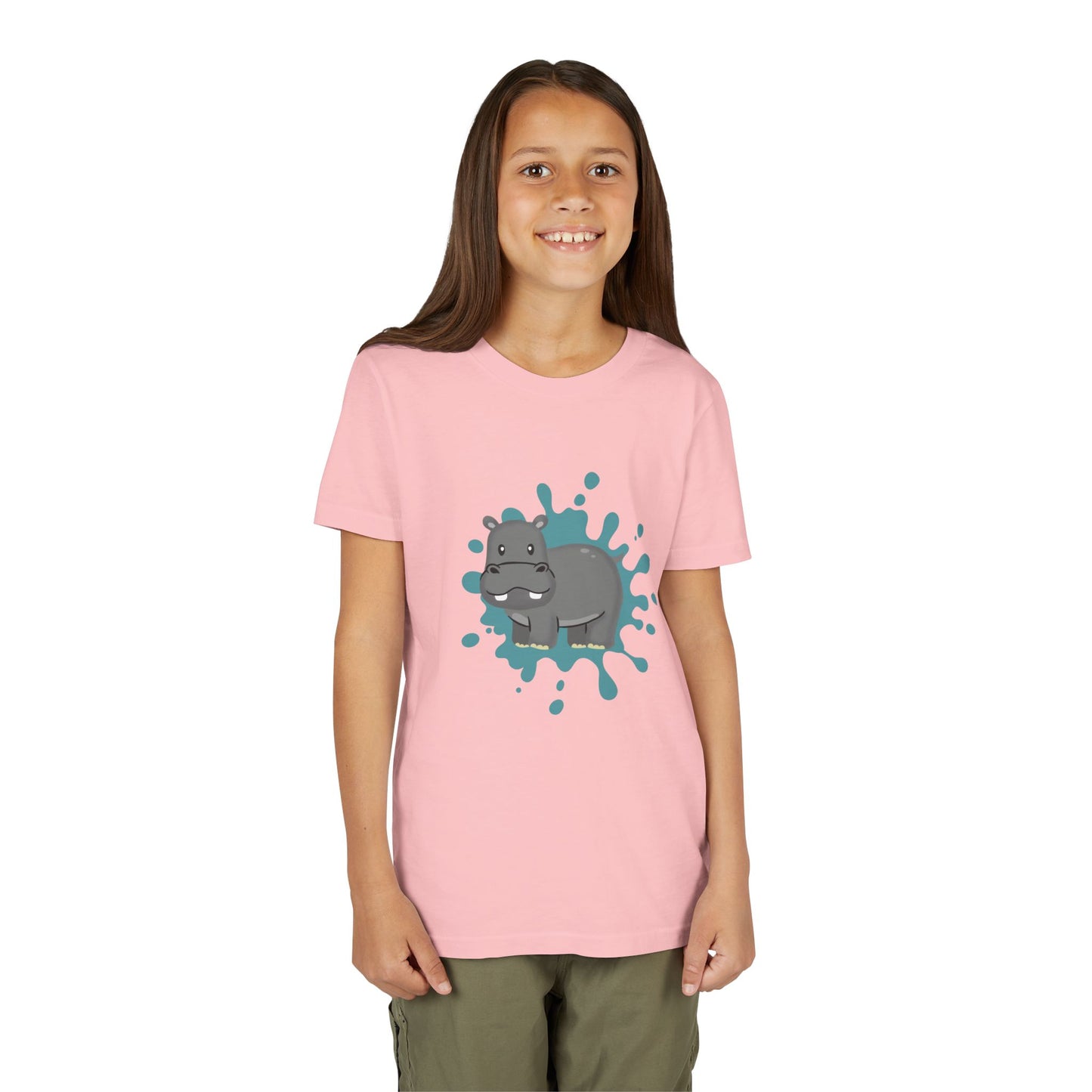 Hippo Color Splash Youth Tee Shirt by Zoo Guide™