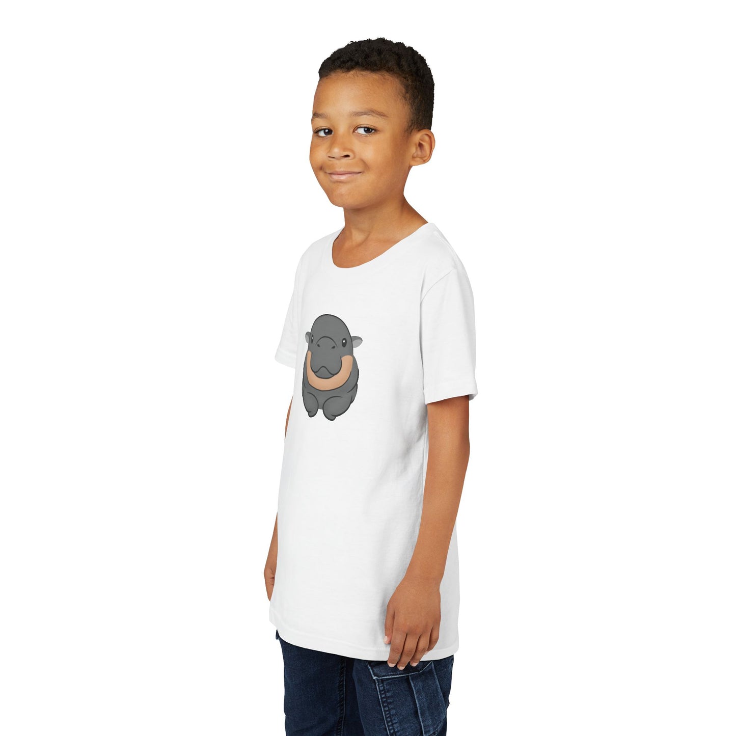 Pygmy Hippo Laying Down Youth Tee Shirt by Zoo Guide™