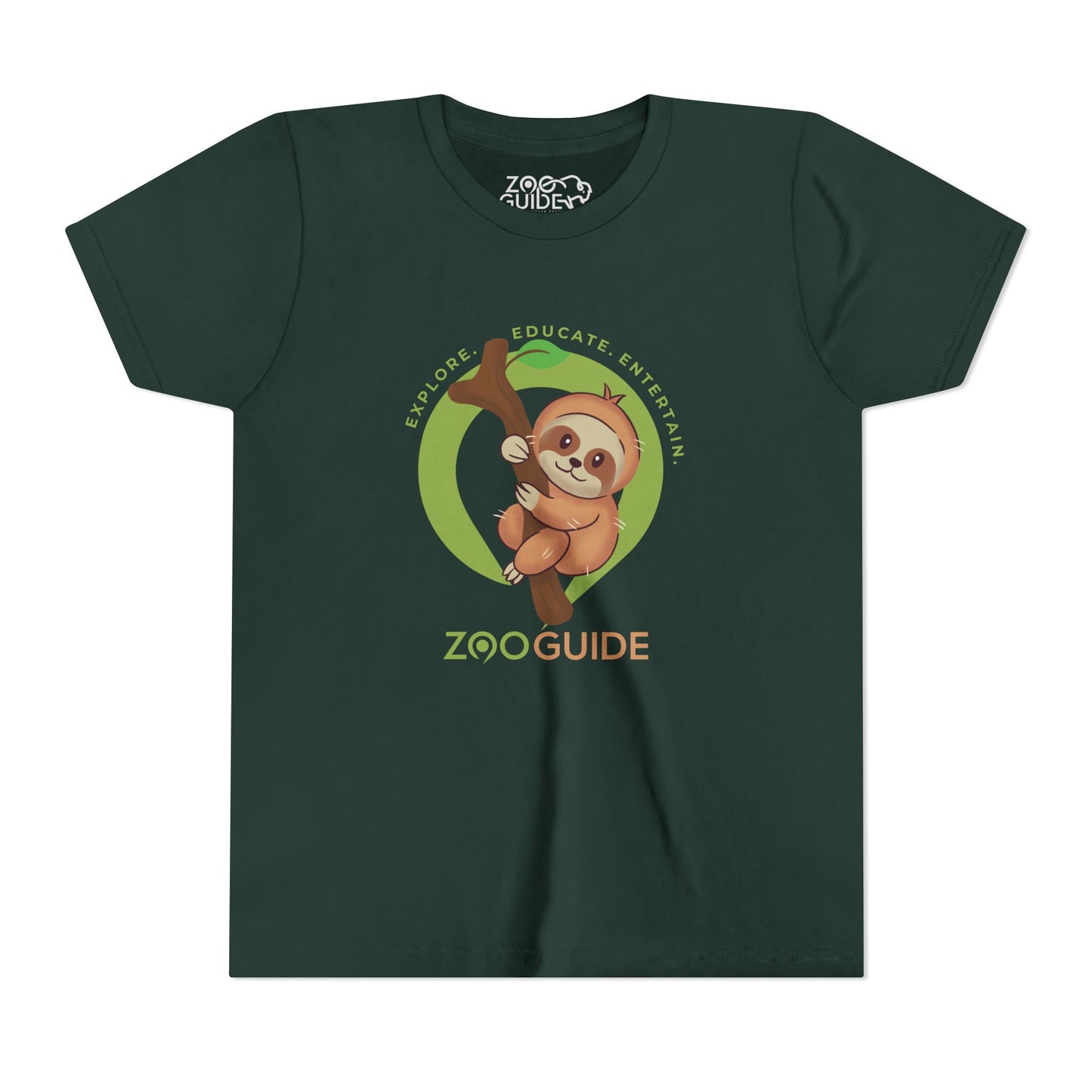 Sloth in Tree in Zoo Guide™ Waypoint Icon Youth Tee Shirt by Zoo Guide™