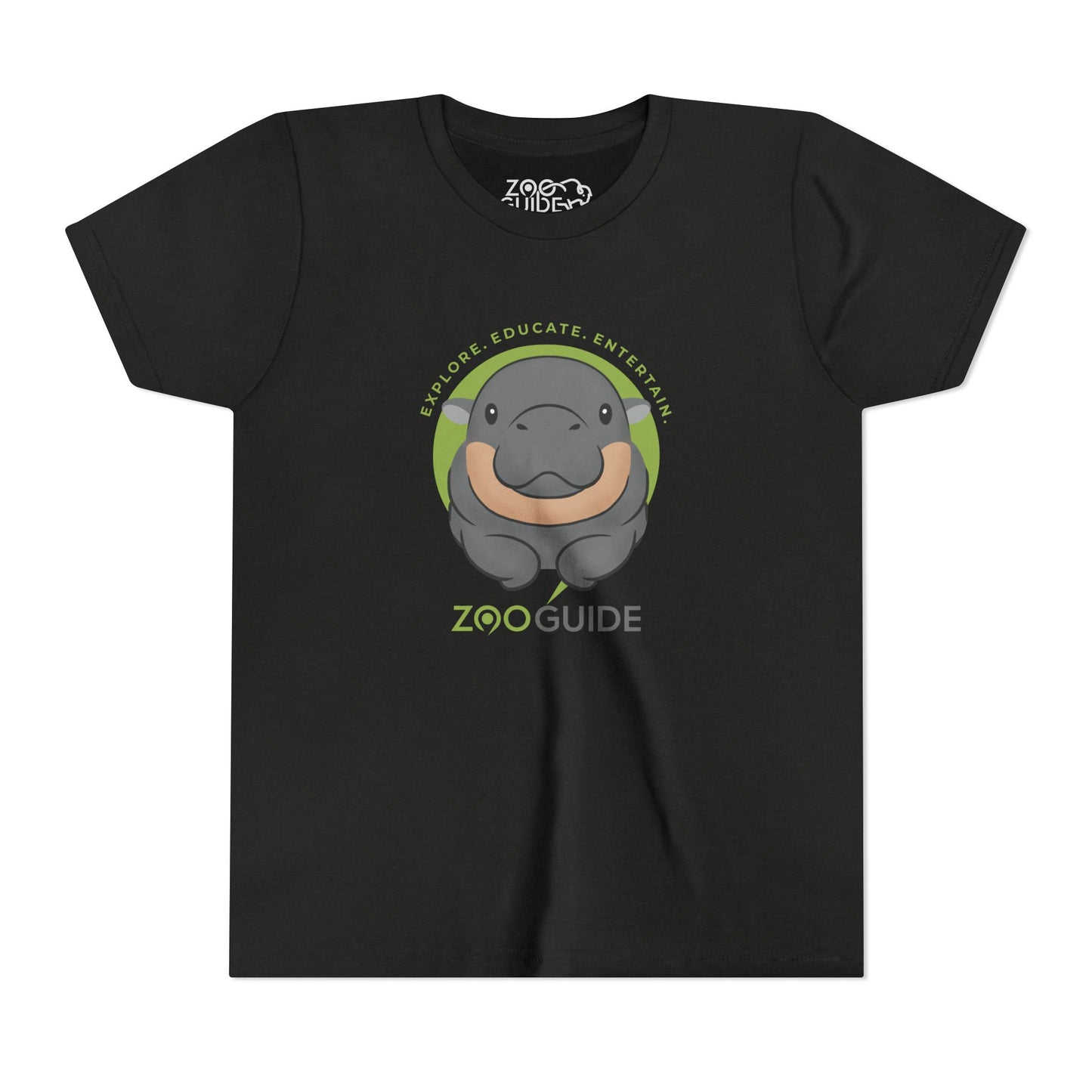 Pygmy Hippo Laying Down in Zoo Guide™ Waypoint Icon Youth Tee Shirt by Zoo Guide™