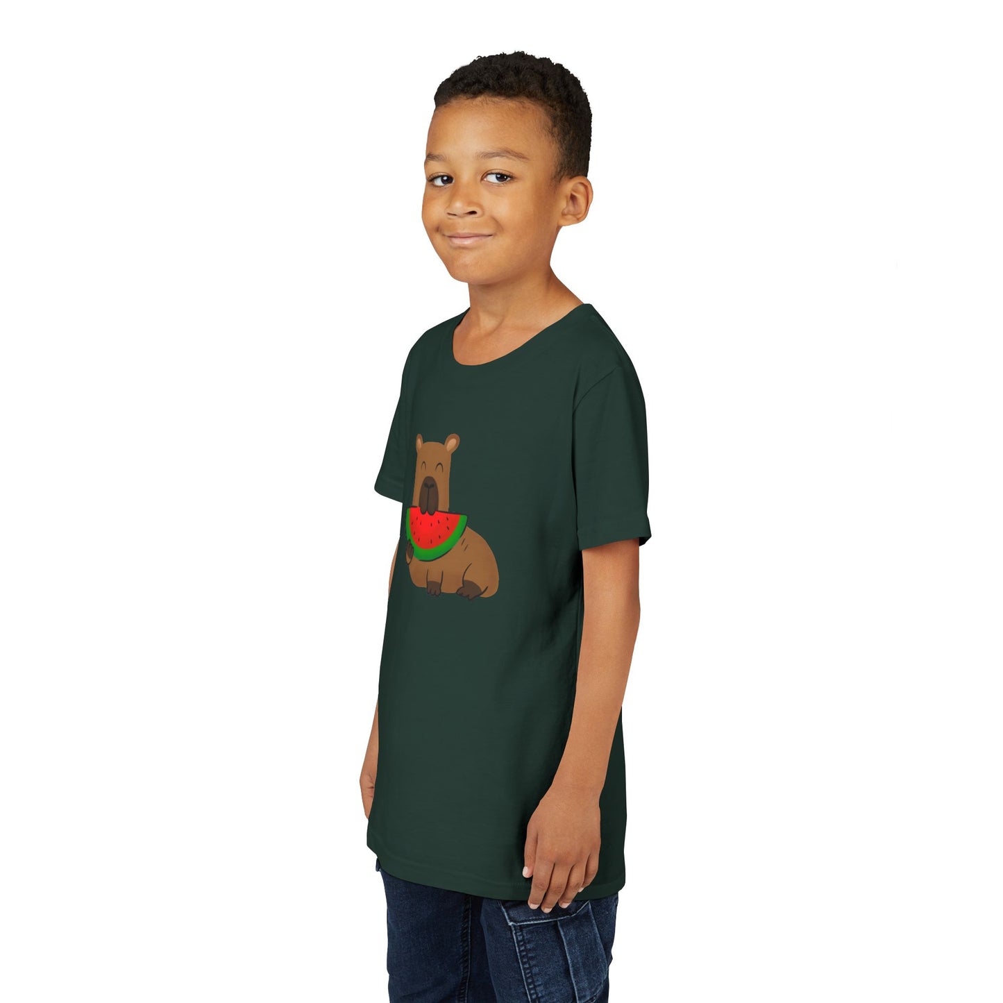 Capybara Eating Youth Tee Shirt by Zoo Guide™