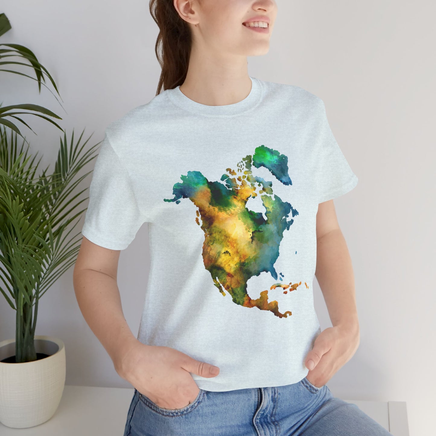 North America Map Adult Unisex Tee Shirt by Zoo Guide™