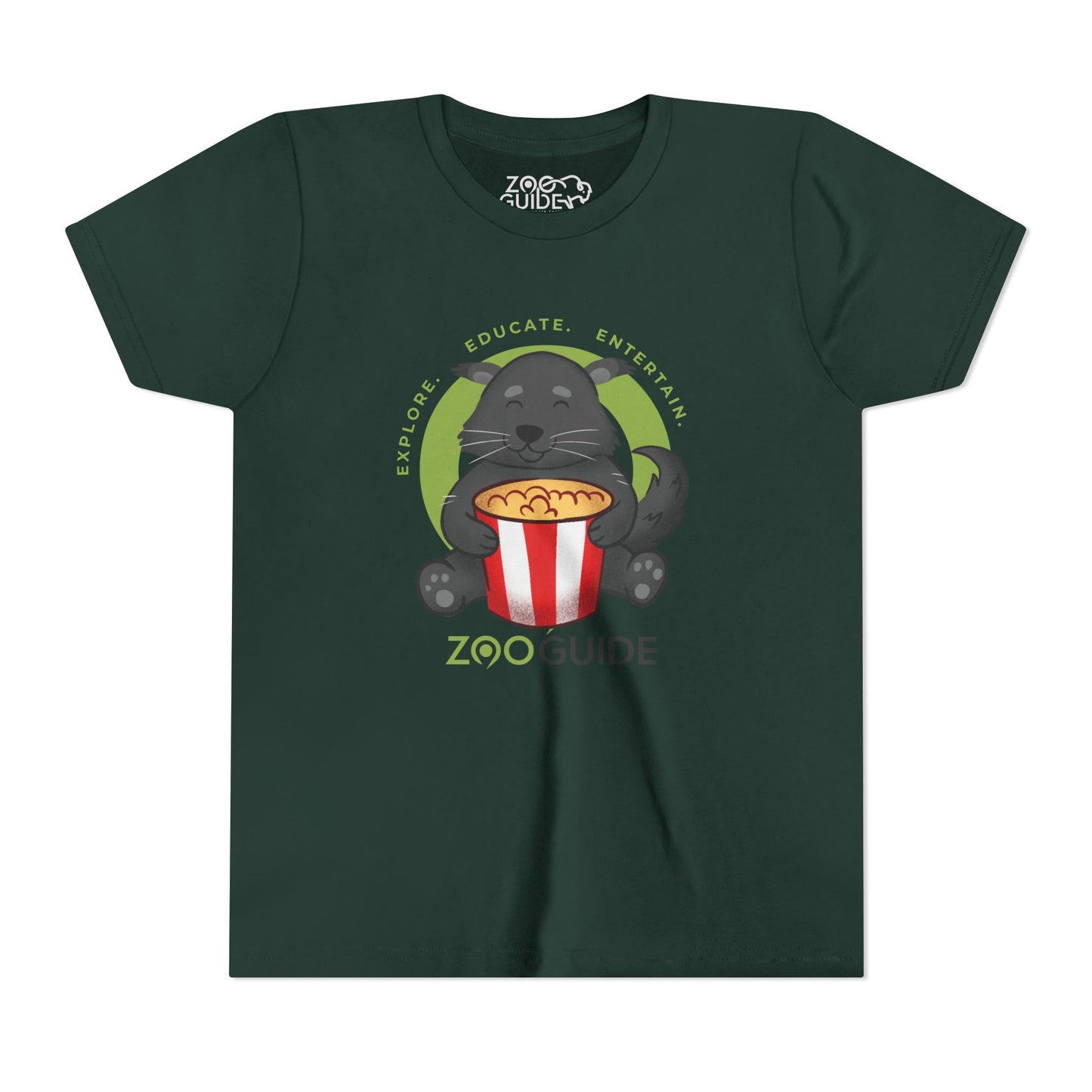 Binturong Eating Popcorn in Zoo Guide™ Waypoint Icon Youth Tee Shirt by Zoo Guide™
