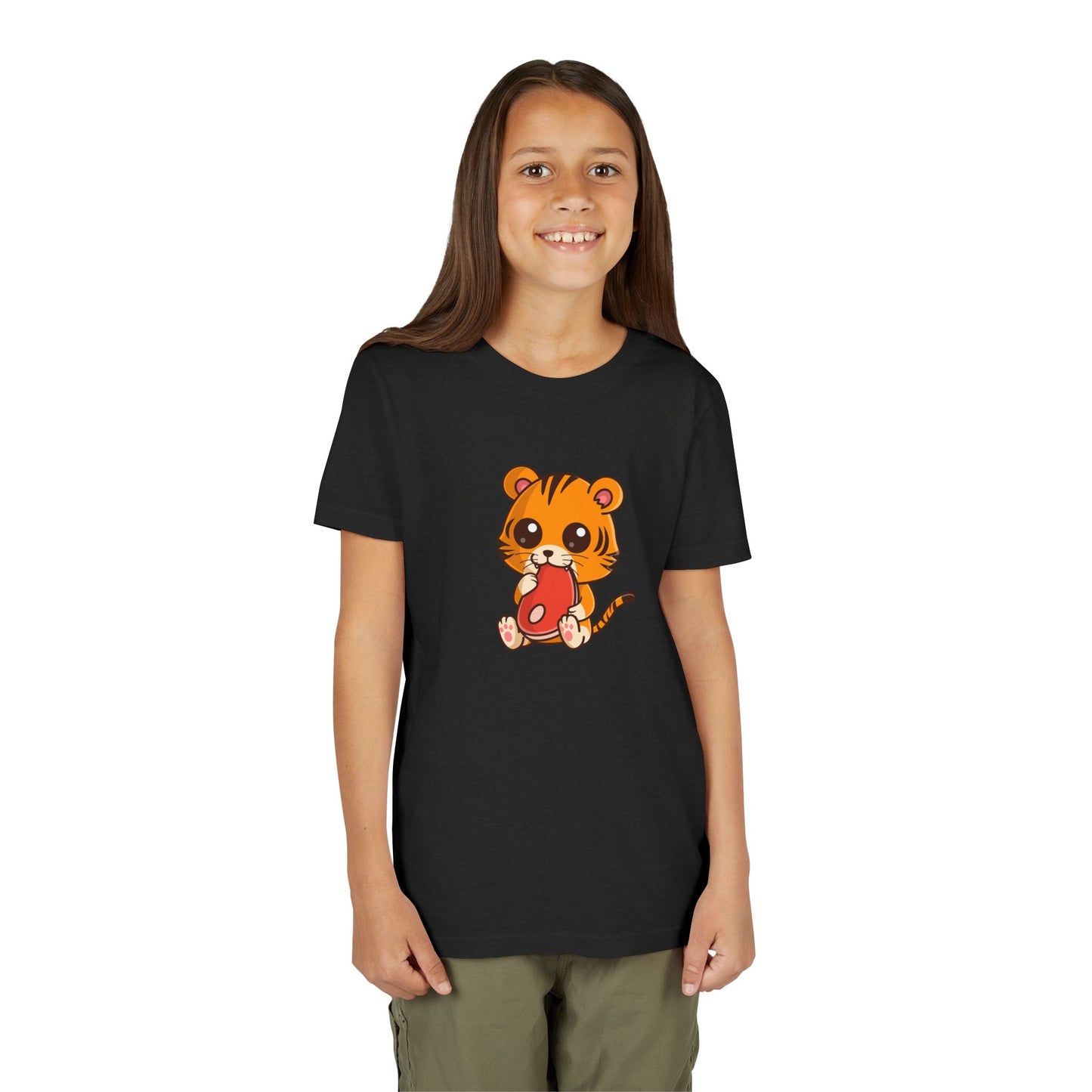 Tiger Snackn' Kawaii Style Youth Tee Shirt by Zoo Guide™