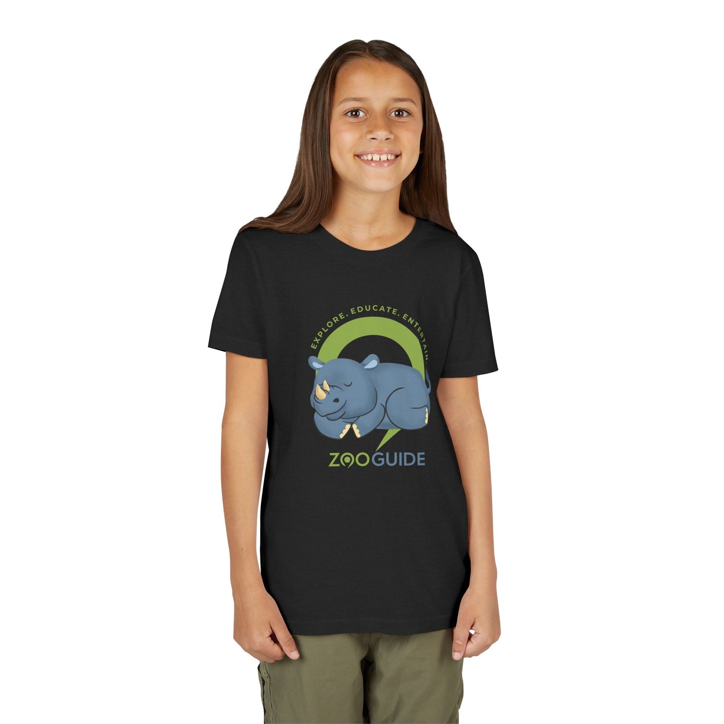 Rhino Nap Time in Zoo Guide™ Waypoint Icon Youth Tee Shirt by Zoo Guide™