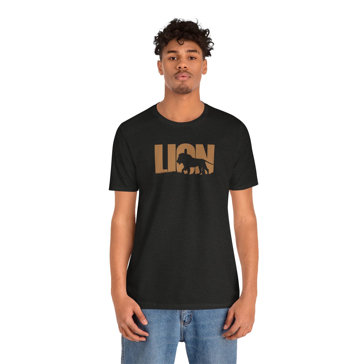 Gold LION Adult Unisex Tee Shirt by Zoo Guide™