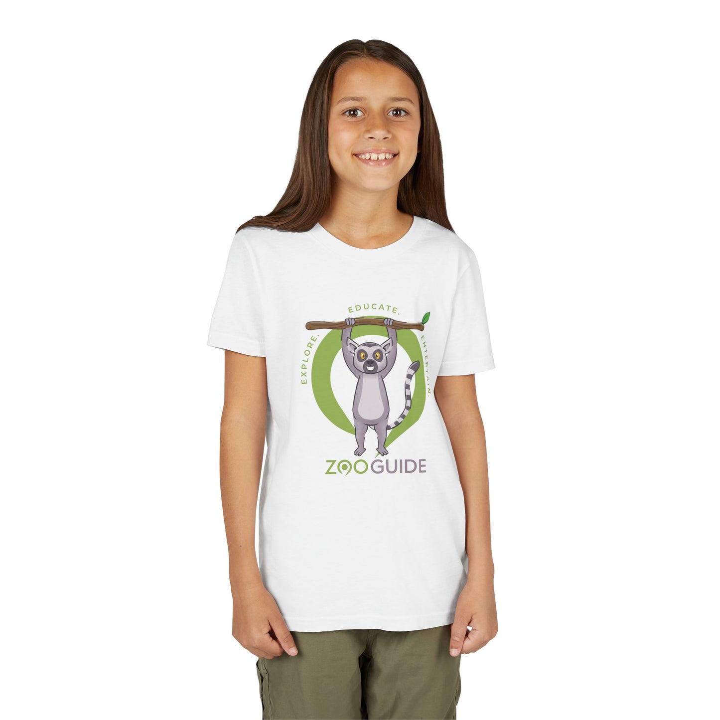 Ring-tailed Lemur "Hang in There" in Zoo Guide™ Waypoint Icon Youth Tee Shirt by Zoo Guide™