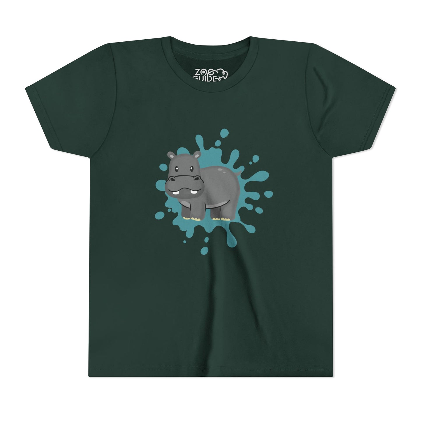 Hippo Color Splash Youth Tee Shirt by Zoo Guide™