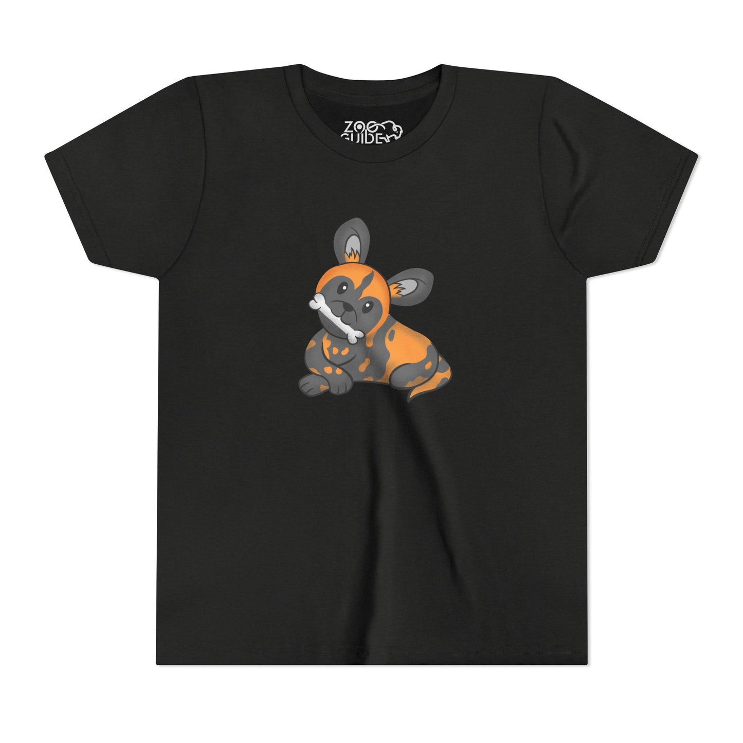 African Painted Dog with Bone Youth Tee Shirt by Zoo Guide™