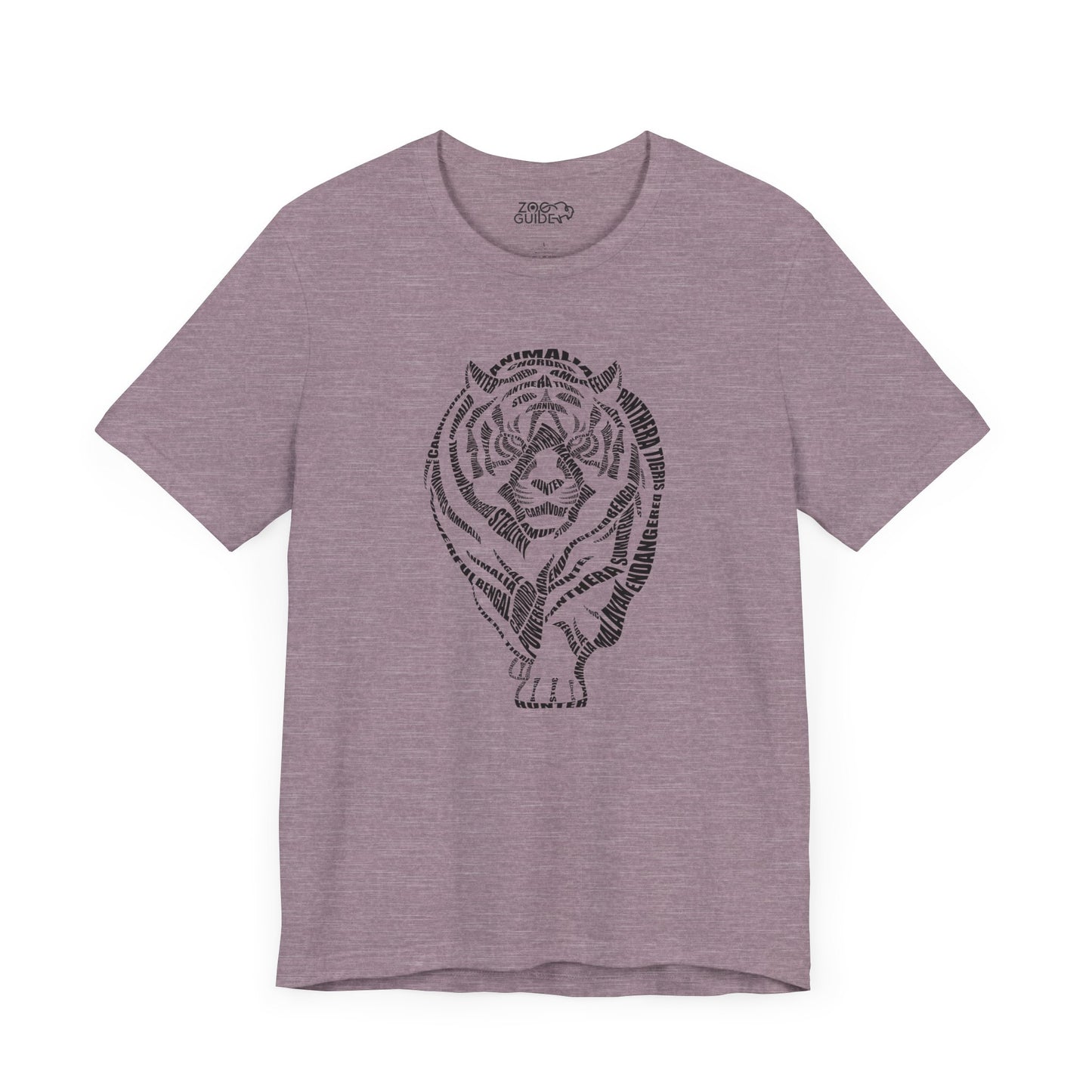 Tiger Word Art Adult Unisex Short Sleeve Tee