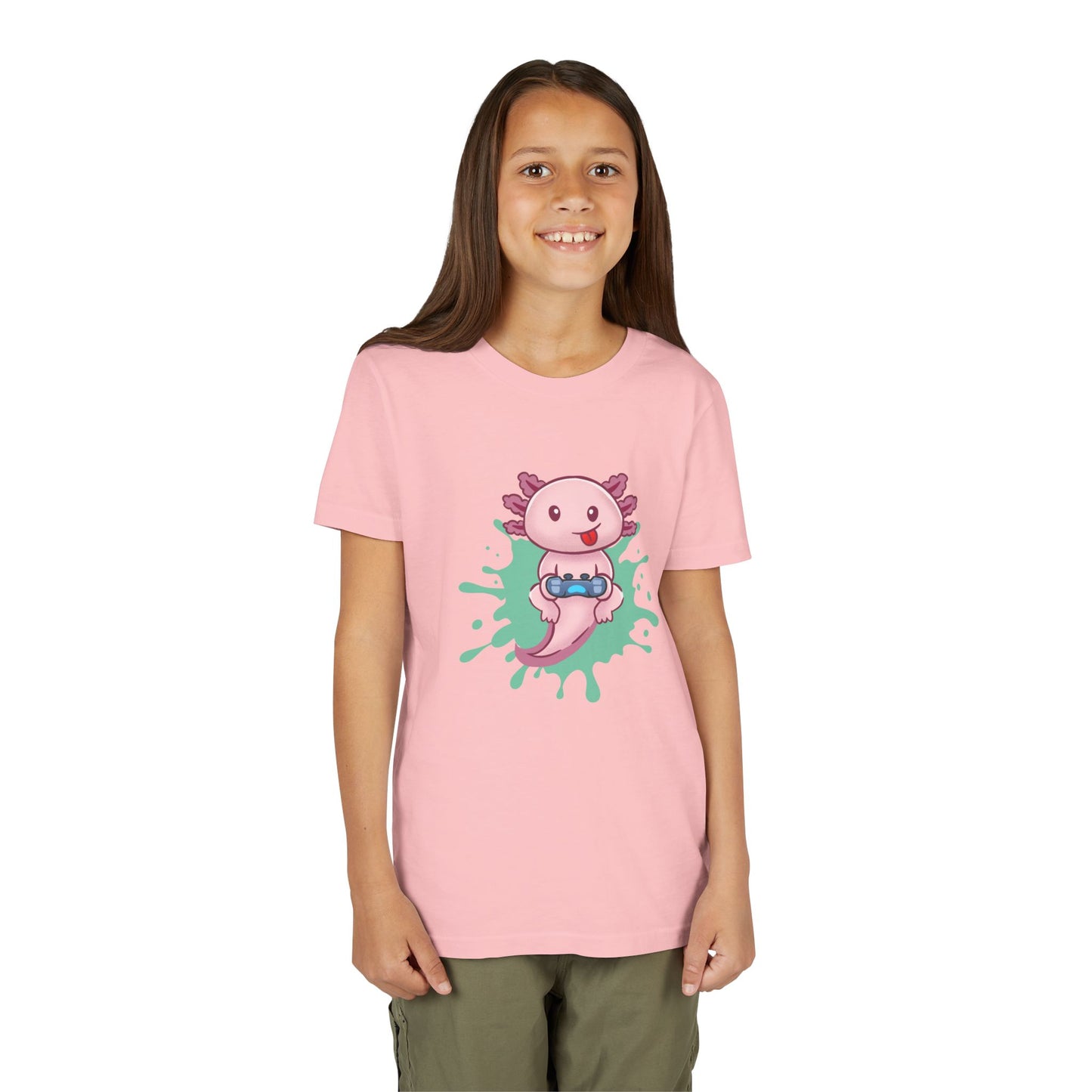 Axolotl Gaming Color Splash Youth Tee Shirt by Zoo Guide™