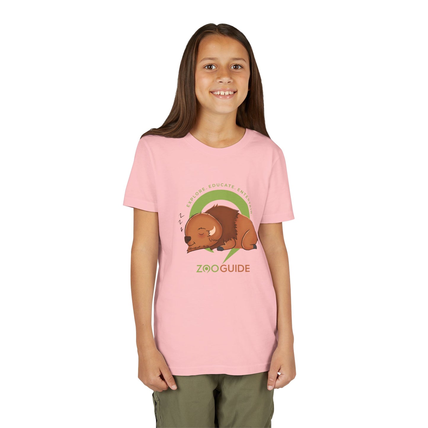 Bison Sleeping in Zoo Guide™ Waypoint Icon Youth Tee Shirt by Zoo Guide™