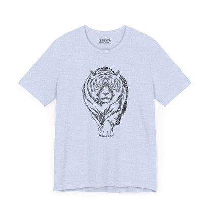 Tiger Word Art Adult Unisex Short Sleeve Tee
