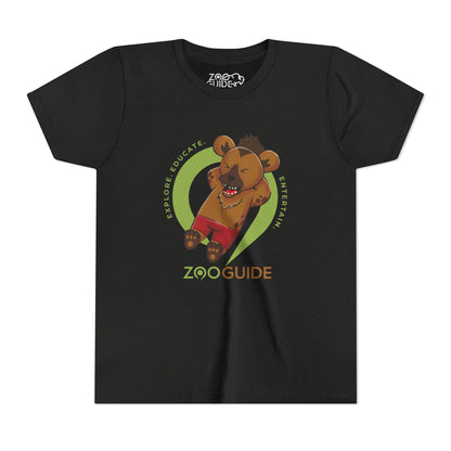 Laughing Spotted Hyena with Bone in Zoo Guide™ Waypoint Icon Youth Tee Shirt by Zoo Guide™