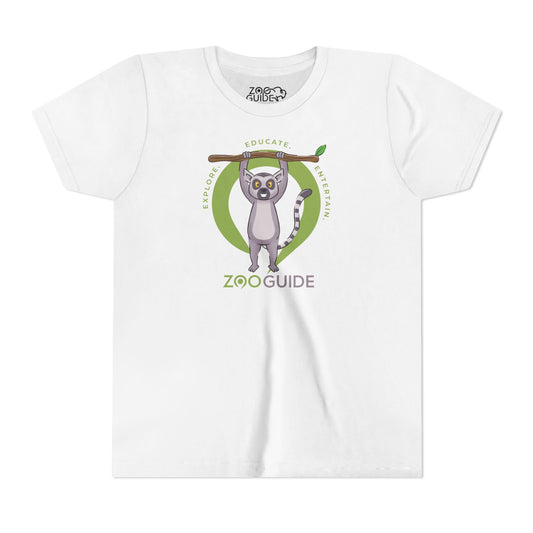 Ring-tailed Lemur "Hang in There" in Zoo Guide™ Waypoint Icon Youth Tee Shirt by Zoo Guide™