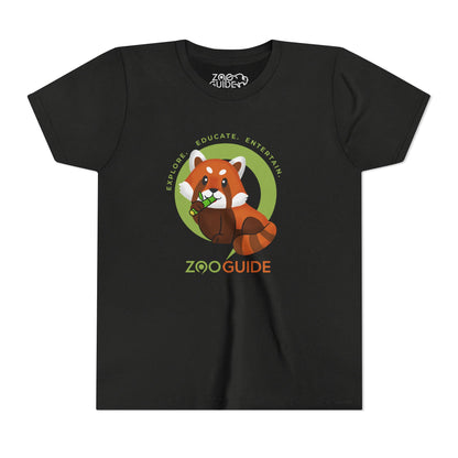 Red Panda Eating Bamboo in Zoo Guide™ Waypoint Icon Youth Tee Shirt by Zoo Guide™