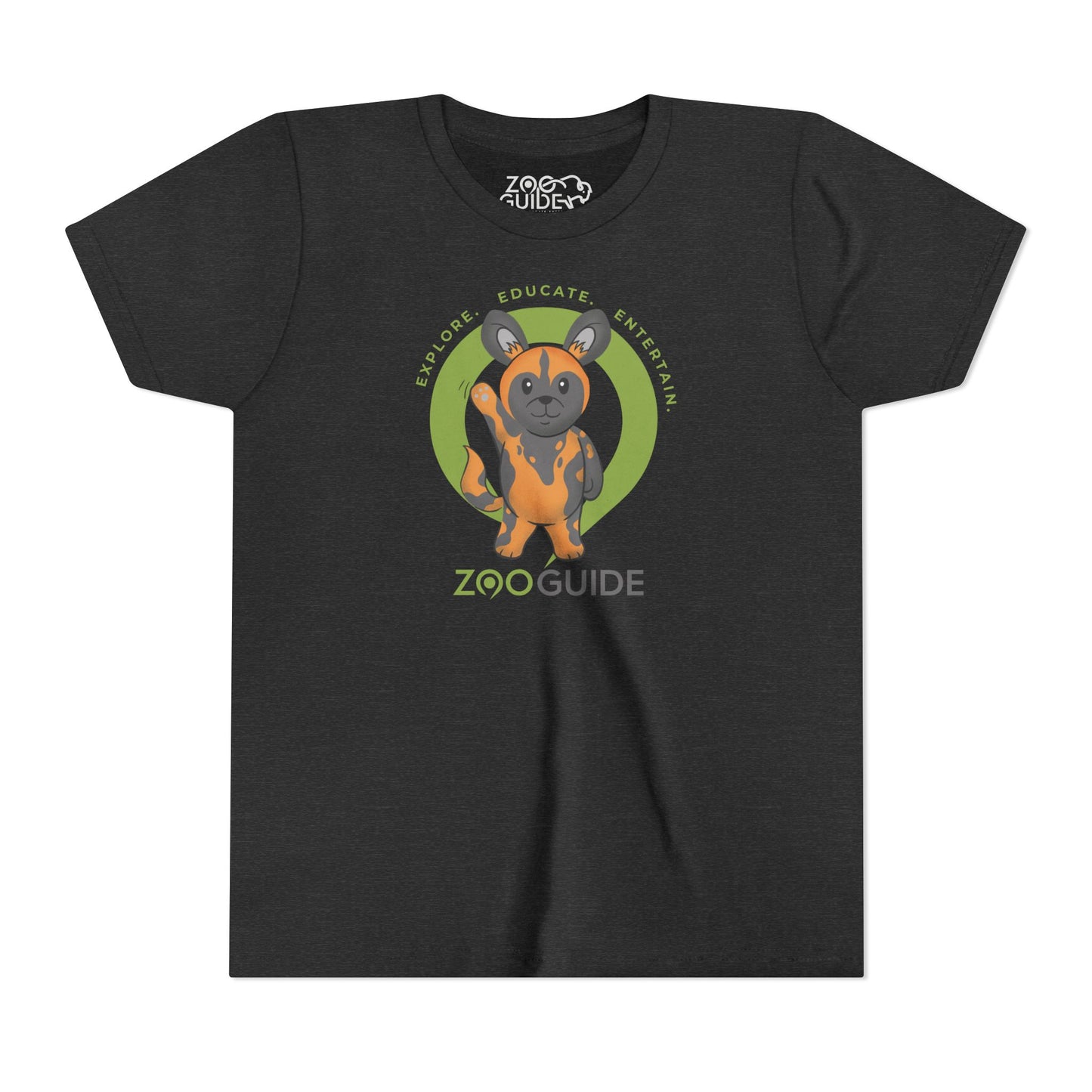 African Painted Dog Waving in Zoo Guide™ Waypoint Icon Youth Tee Shirt by Zoo Guide™