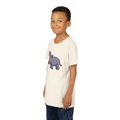 Open Mouth Hippo Kawaii Style Youth Tee Shirt by Zoo Guide™