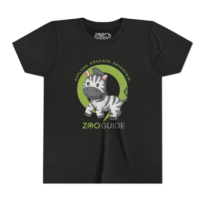 Zebra Prancing in Zoo Guide™ Waypoint Icon Youth Tee Shirt by Zoo Guide™